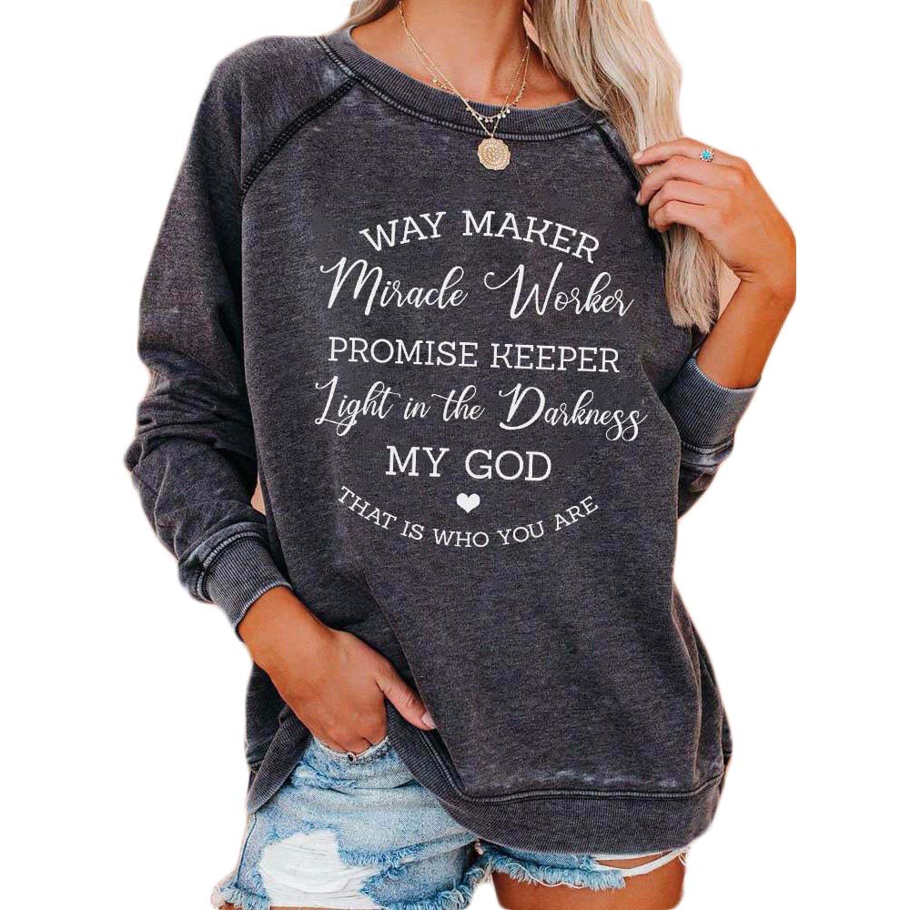 Way Maker Miracle Worker Promise Keeper Christian Worship Sweatshirt - Inspirational Bible Verse Hoodie for Church, Prayer & Faith-Based Events