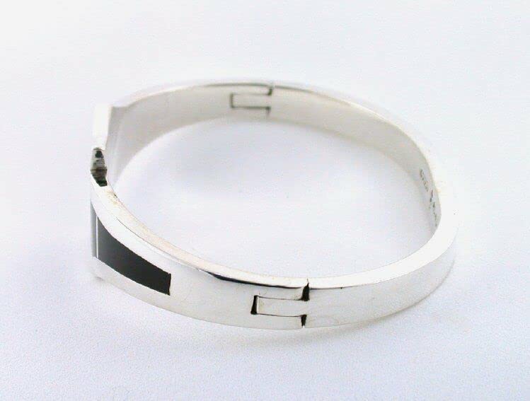 8 Inch Black Onyx Inlay Solid Sterling Silver Heavy Bracelet for Men & Women – Perfect for Gifts, Formal Events & Everyday Wear