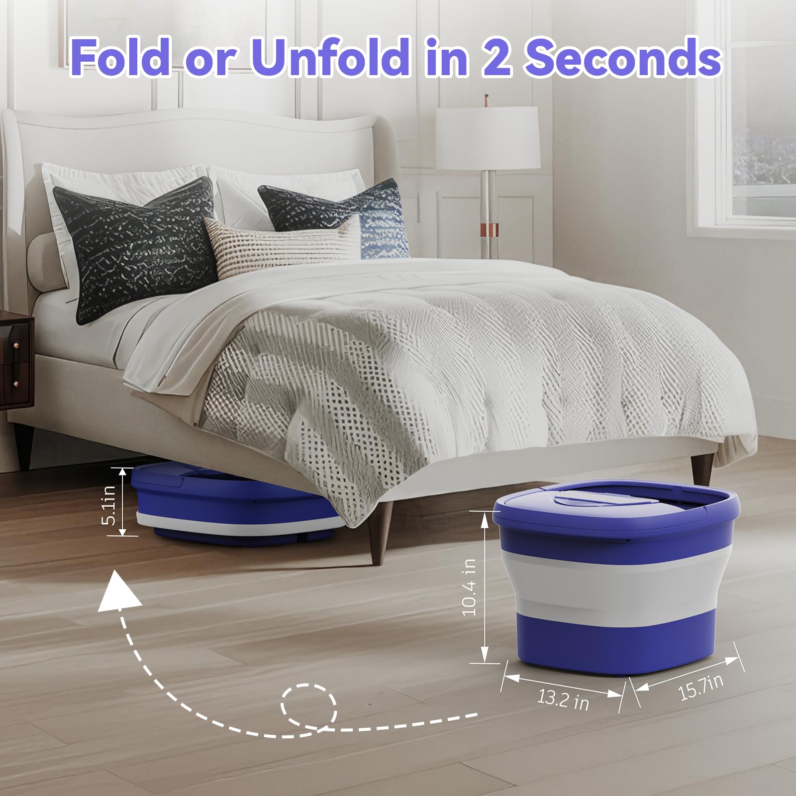 Collapsible Foot Spa Massager with Heat - 24 Shiatsu Massage Balls, Remote Control & Timer - Hot/Cold Water Soaking Tub for Relaxation & Pain Relief - Perfect for Home Spa, Post-Workout Recovery & Gift Giving