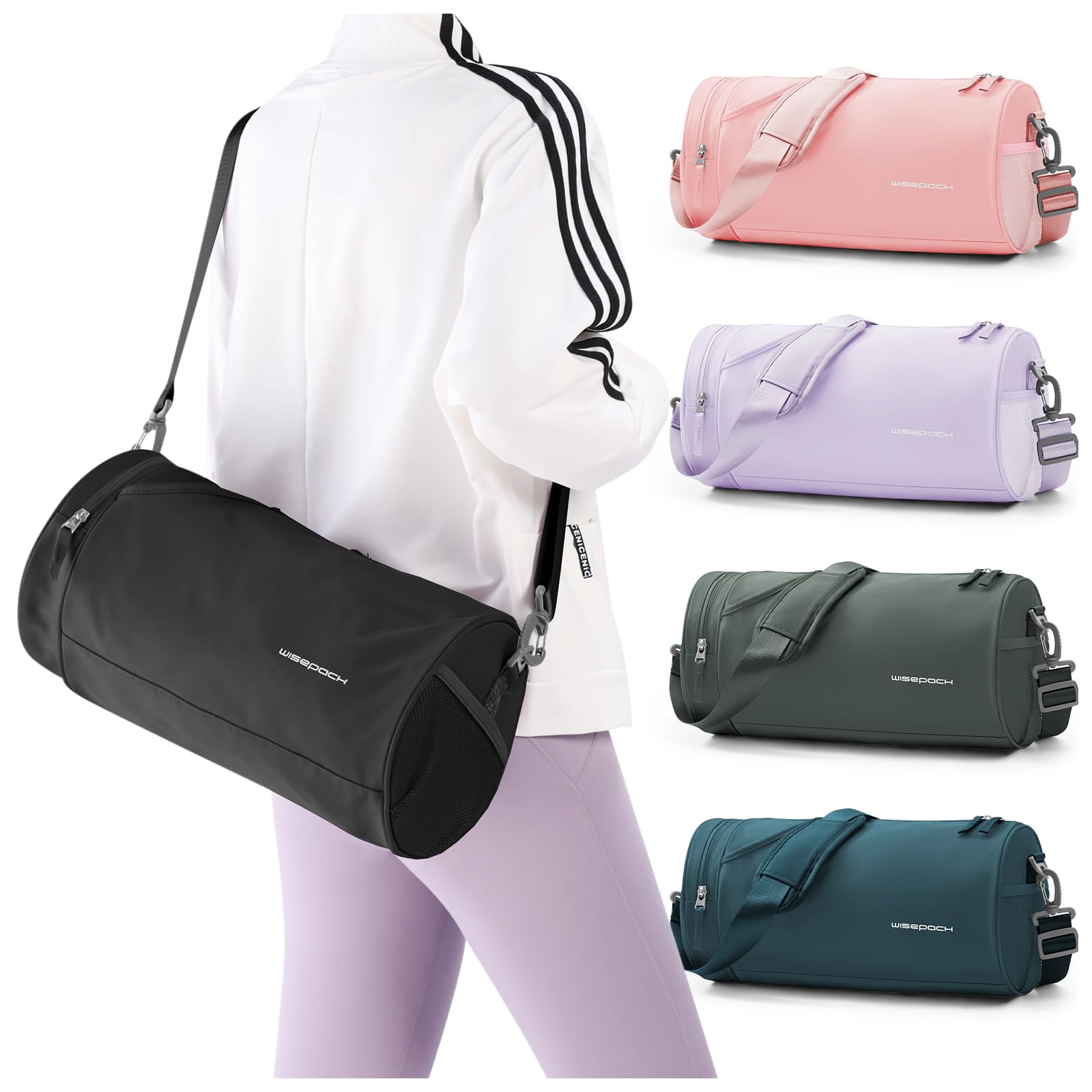 Small Gym Bag for Women & Men - Waterproof Mini Duffle Bag for Workout, Yoga, Sports, Travel, Overnight Weekender & Dance | Lightweight & Durable | Perfect for Gym, Fitness Class, Weekend Getaways & Dance Practice (Black)
