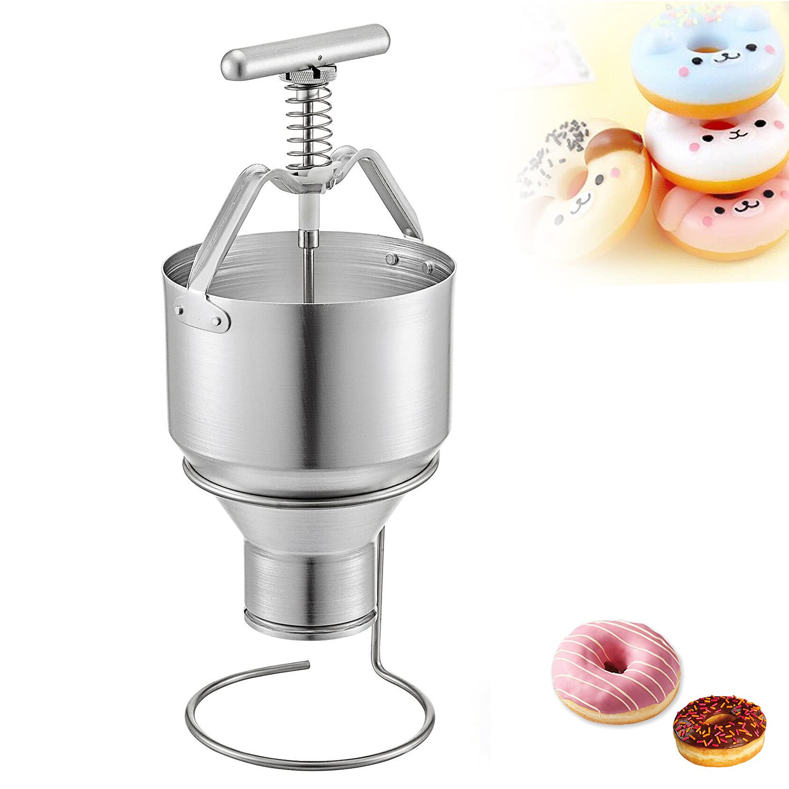 Manual Donut Maker Machine - Adjustable Thickness & 5L Capacity - Perfect for Home Baking, Cafes & Bakeries - DIY Donut Dispenser for Fresh Pastries