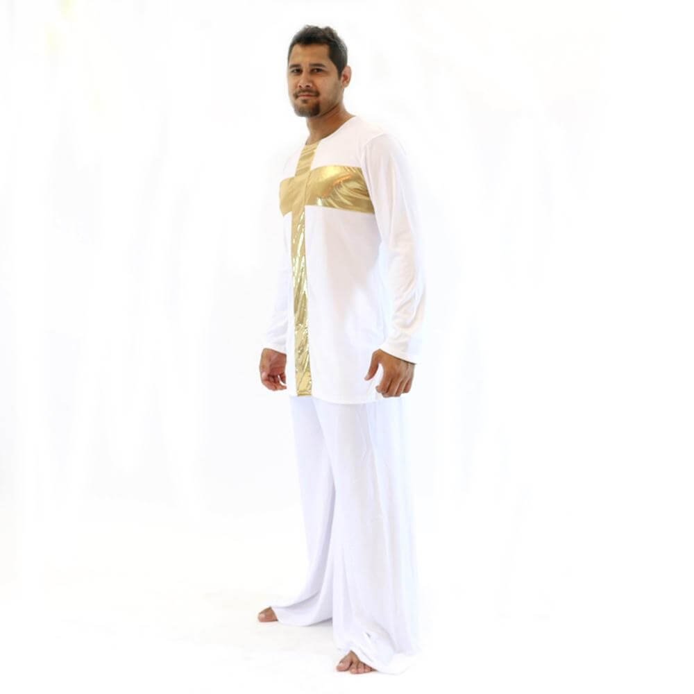 Christian Dance Top for Men - Praise Cross Inspired Pullover Sweatshirt | Worship & Performance Apparel for Church, Dance Ministry & Christian Events