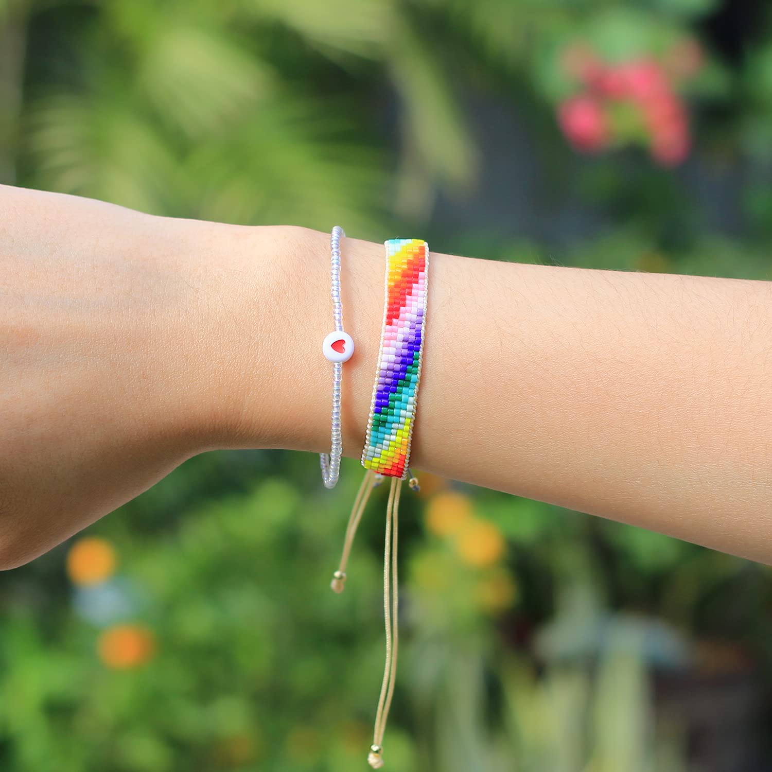 KELITCH Handmade Wax Rope Friendship Bracelets for Women - Boho Pearl Beaded Adjustable Bracelet Set, Perfect for Gifts, Parties & Everyday Wear