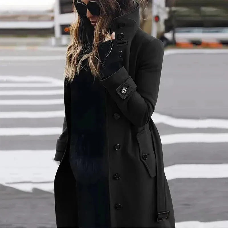 Warm Red Women's Wool Winter Coat - Stylish & Cozy Outerwear for Cold Weather, Snow Days & Winter Fashion