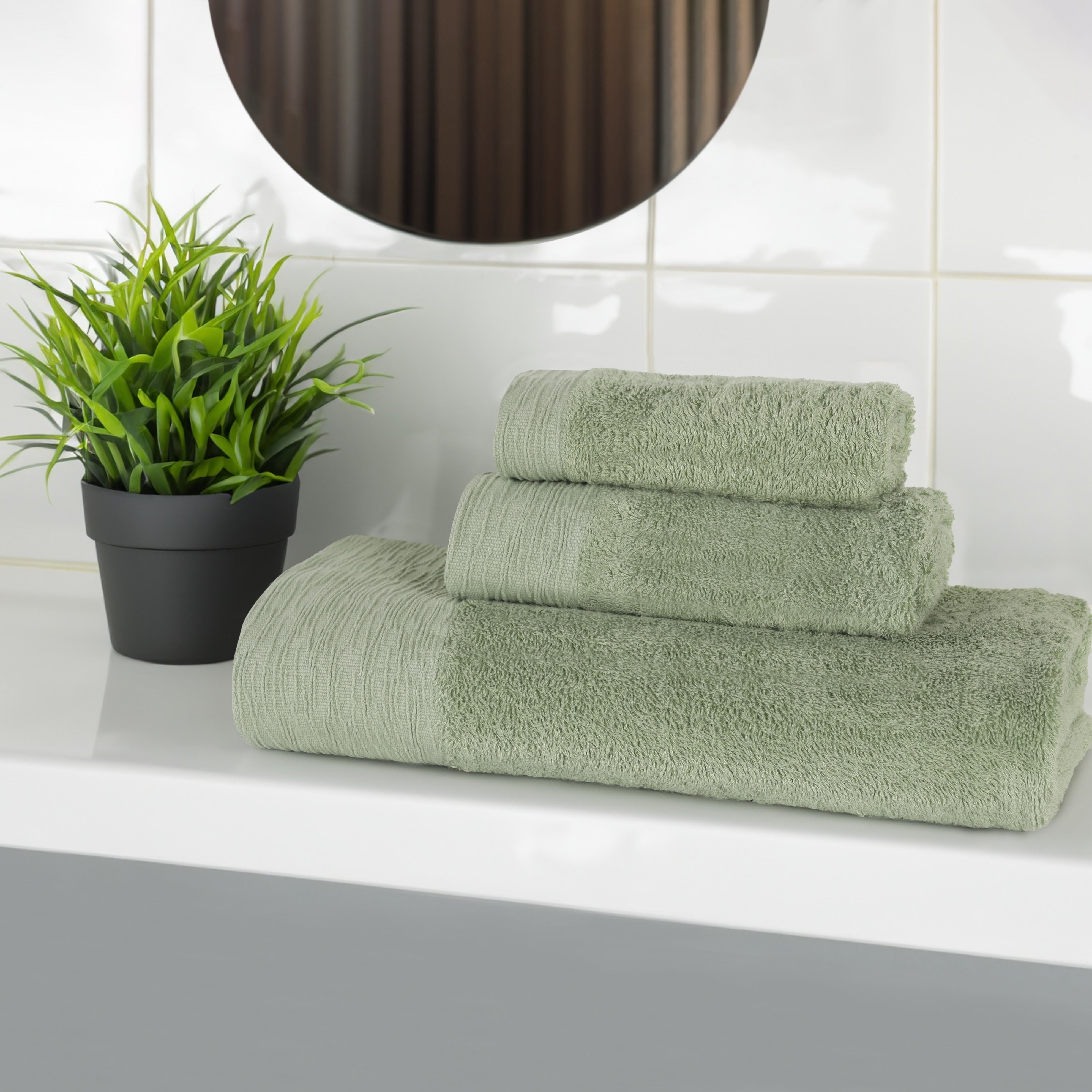 Rayon from Bamboo Eco-Friendly Soft 3-Piece Bath Towel Set - Ultra Absorbent & Hypoallergenic for Spa, Gym & Luxury Bathroom Use