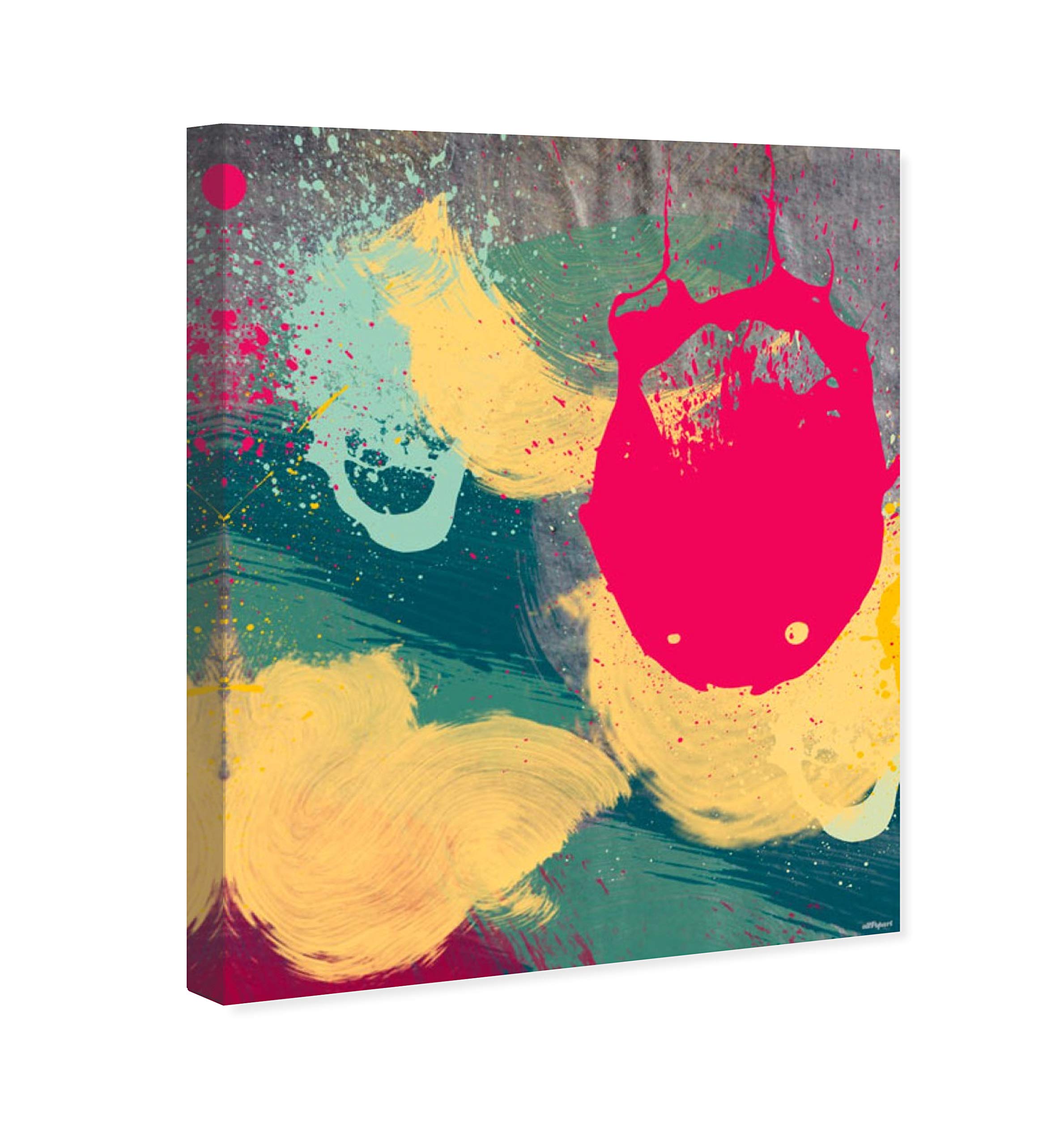 Abstract Wall Art Canvas Print 'Strawberry Dreams' by Oliver Gal - 13x16 Inch Yellow & Pink Modern Home Decor - Perfect for Living Room, Bedroom & Office Wall Decoration