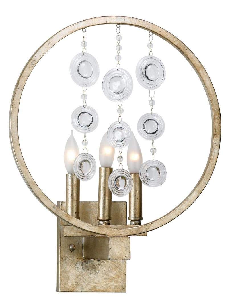 Silver Leaf 30-inch Emila Three Light Wall Sconce - Modern Lighting Fixture for Bedroom, Living Room & Hallway Decor