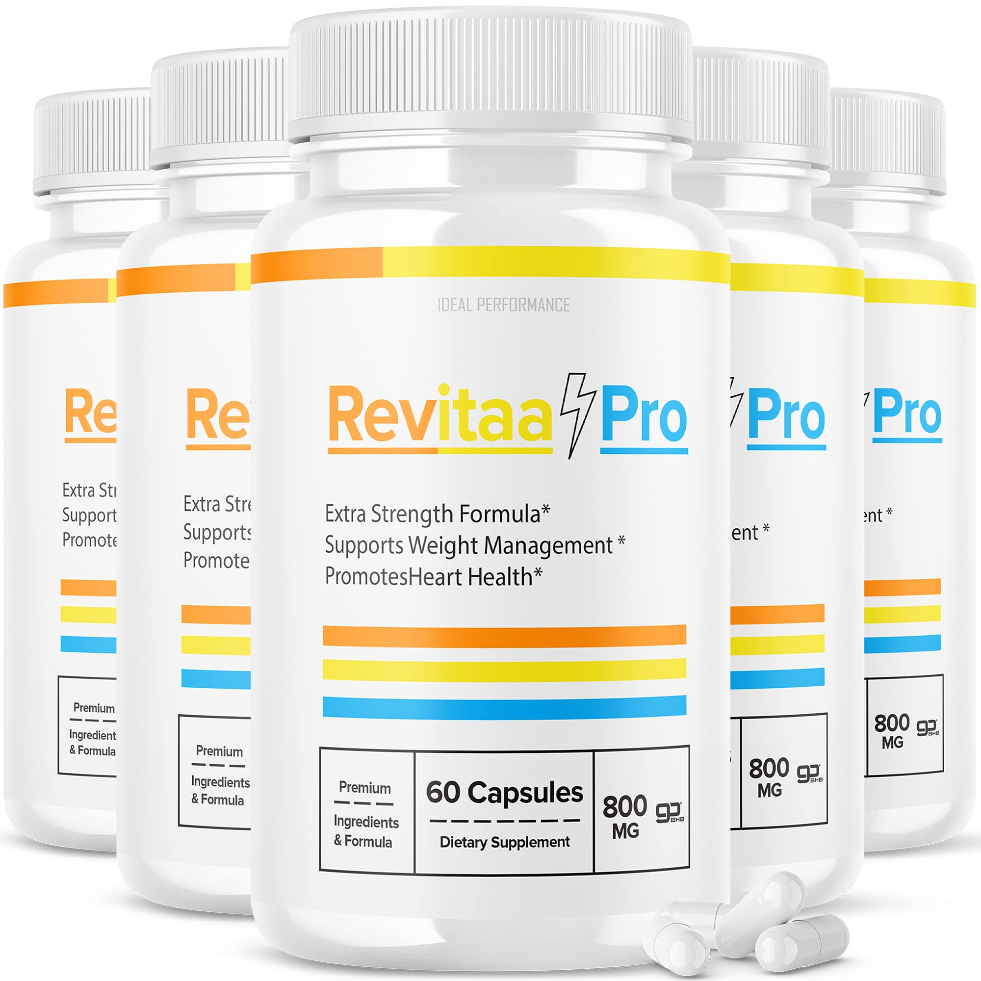 Revitaa Pro Weight Management Supplement (5 Pack, 300 Capsules) - Cortisol Support & Metabolism Booster for Healthy Weight Loss | Perfect for Busy Professionals & Fitness Enthusiasts
