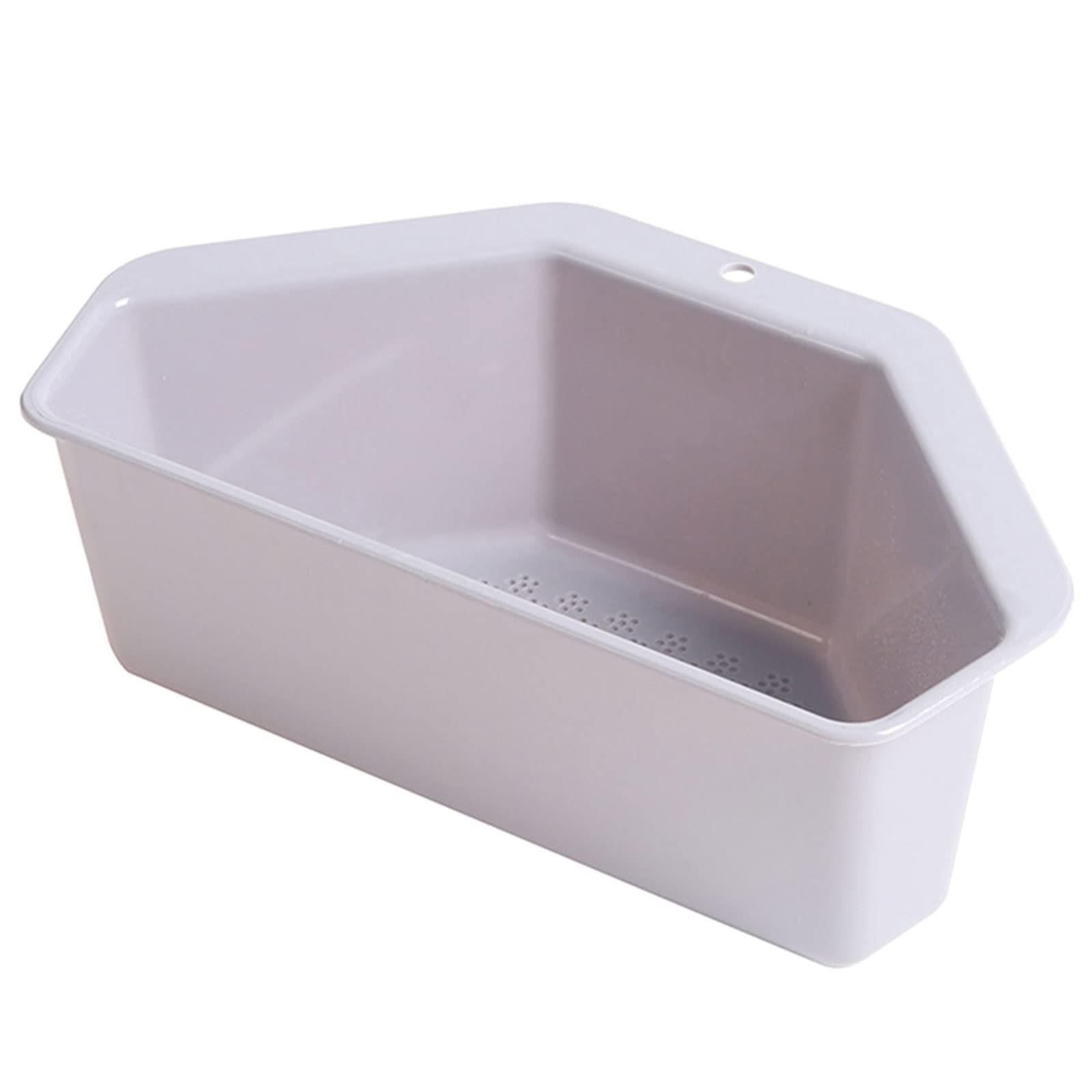 Triangular Sink Basket Shelf with Suction Cup - Corner Hanging Sink Storage Rack for Kitchen & Bathroom - Soap Organizer & Drain Strainer (1 Pack, 4 Colors) - Perfect for Small Space Organization & Clutter-Free Sinks