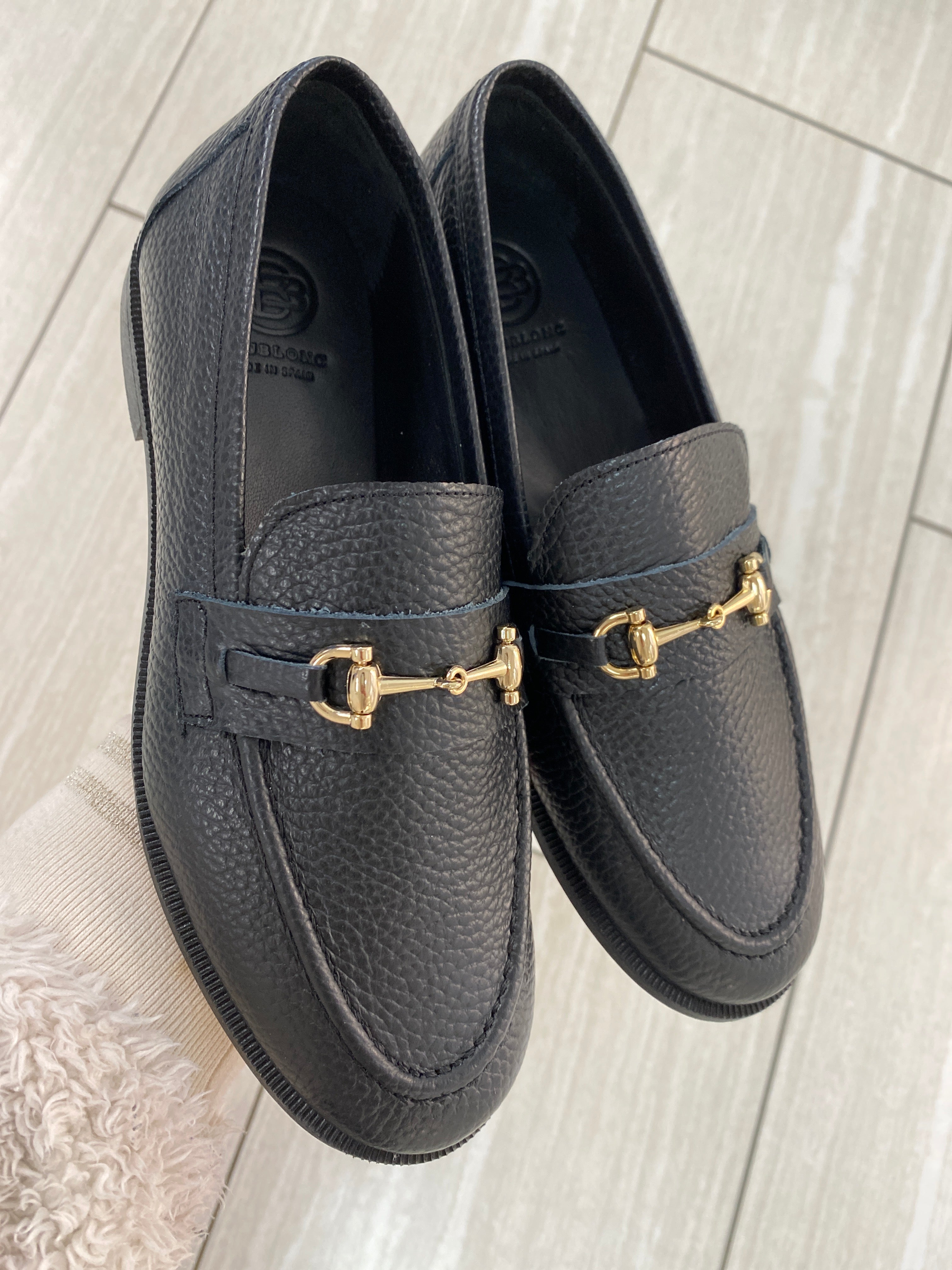 Blublonc Black Pebbled Leather Buckle Dress Shoes for Men - Classic Formal Oxford Shoes for Business, Office & Wedding Occasions