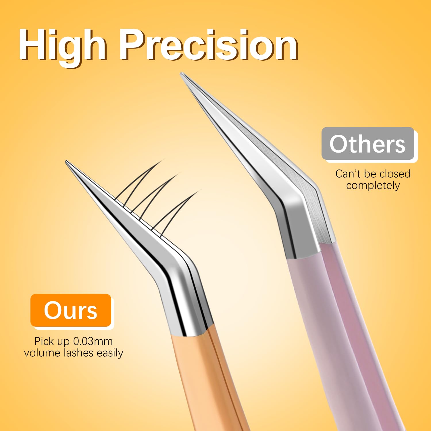 MORGLES 5-Piece Professional Eyelash Extension Tweezers Set - High Precision Straight & Curved Volume Lashes Tweezers for Lash Extensions, DIY Crafting - Perfect for Beginners, Salon Professionals & Home Use