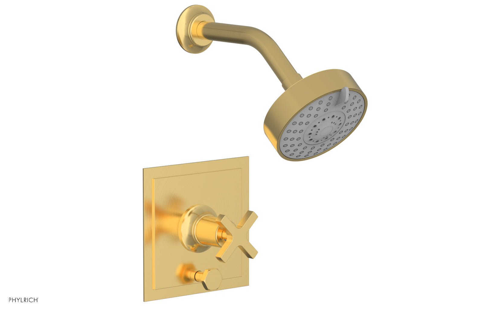 HEX MODERN Pressure Balance Shower and Diverter Set with Cross Handle - Chrome Finish (No Spout) for Bathroom Remodel & Spa-Like Shower Experience