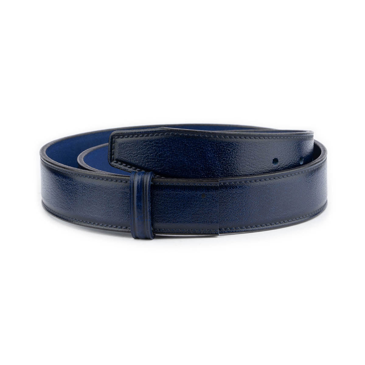Premium Blue Calf Leather Men's Dress Belt - Replacement Strap for Dunhill Buckles | Formal Office Wear & Business Attire Accessory