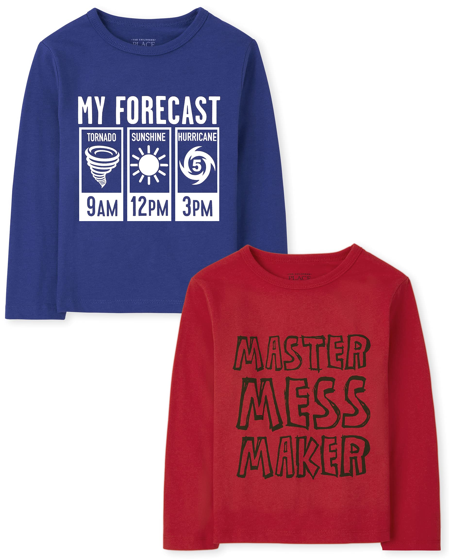 2-Pack Baby Boys Long Sleeve Graphic Tees for Toddler Playtime