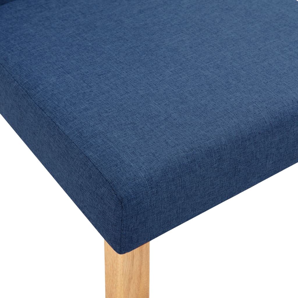 SKM Modern Dining Chairs Set of 4 - Blue Fabric Upholstered Kitchen Chairs with Sturdy Metal Legs - Comfortable Seating for Dining Room, Kitchen, Breakfast Nook & Small Spaces