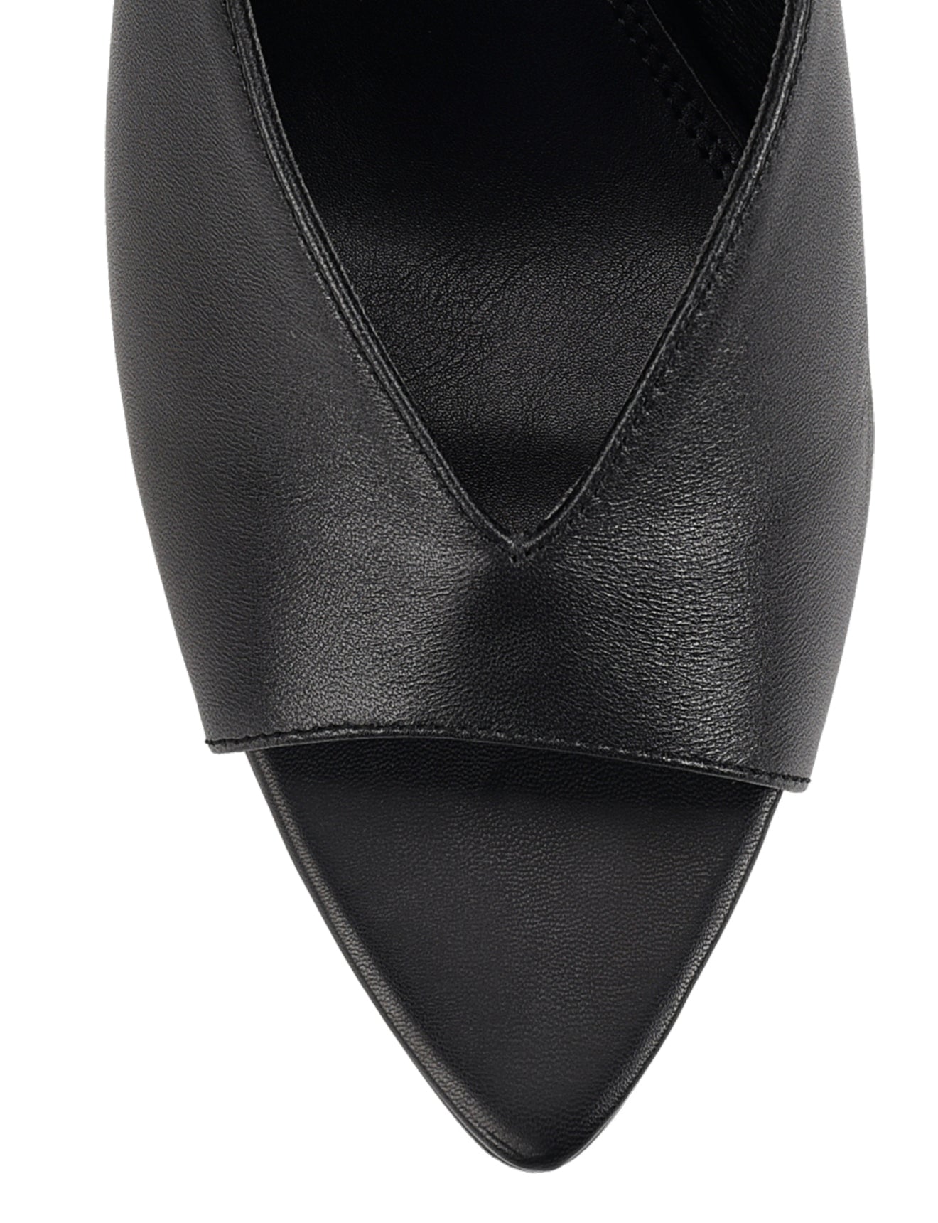 Black Leather Pointed Toe Mules for Women - Comfortable Slip-On Loafers for Office, Casual Outfits & Everyday Wear