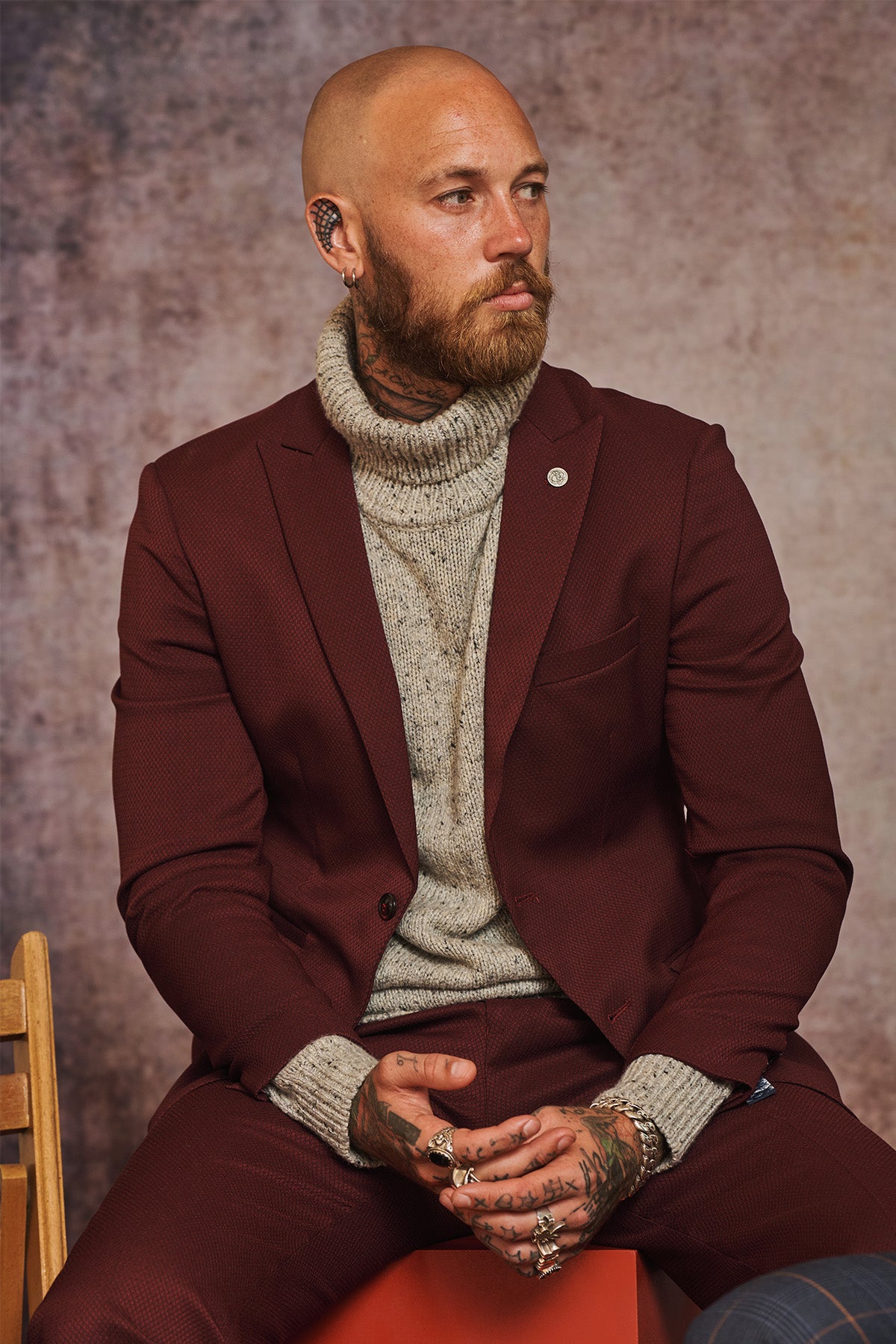 Premium MAX Wine Two Piece Suit for Men - Elegant Formal Business Attire for Weddings, Office & Special Occasions