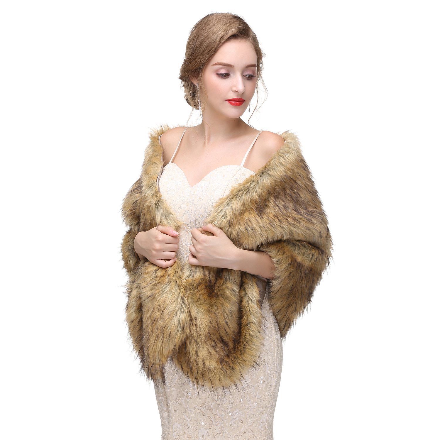 Elegant Women's Wedding Shrug Stole Wrap Cape Shawl - Lace Bridal Cover-Up for Ceremony, Reception & Photoshoots