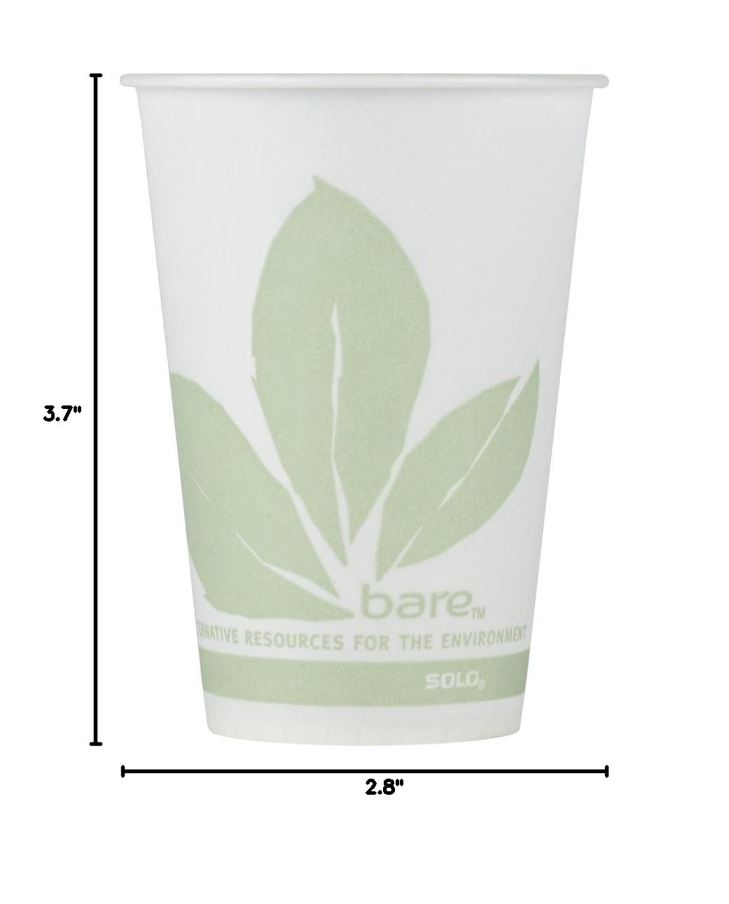 Eco-Friendly 7 Oz. Wax Treated Printed Paper Cold Cups - Dart Solo Bare - 2000 Count Case - Perfect for Coffee Shops, Restaurants, and Takeout Beverages