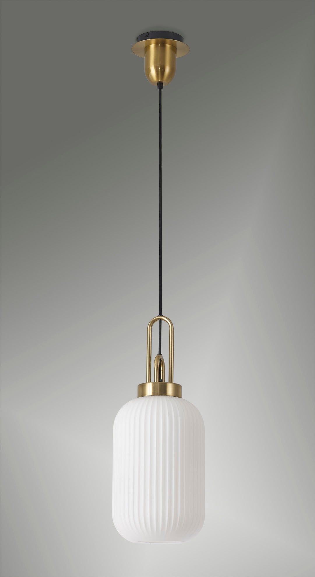 Stylish Cadiz 1-Light Pendant Light with 20cm Tubular Ribbed Glass Shade - E27 Socket, IP20 Rated, Multiple Color Options - Perfect for Kitchen Island, Dining Room, or Entryway Lighting