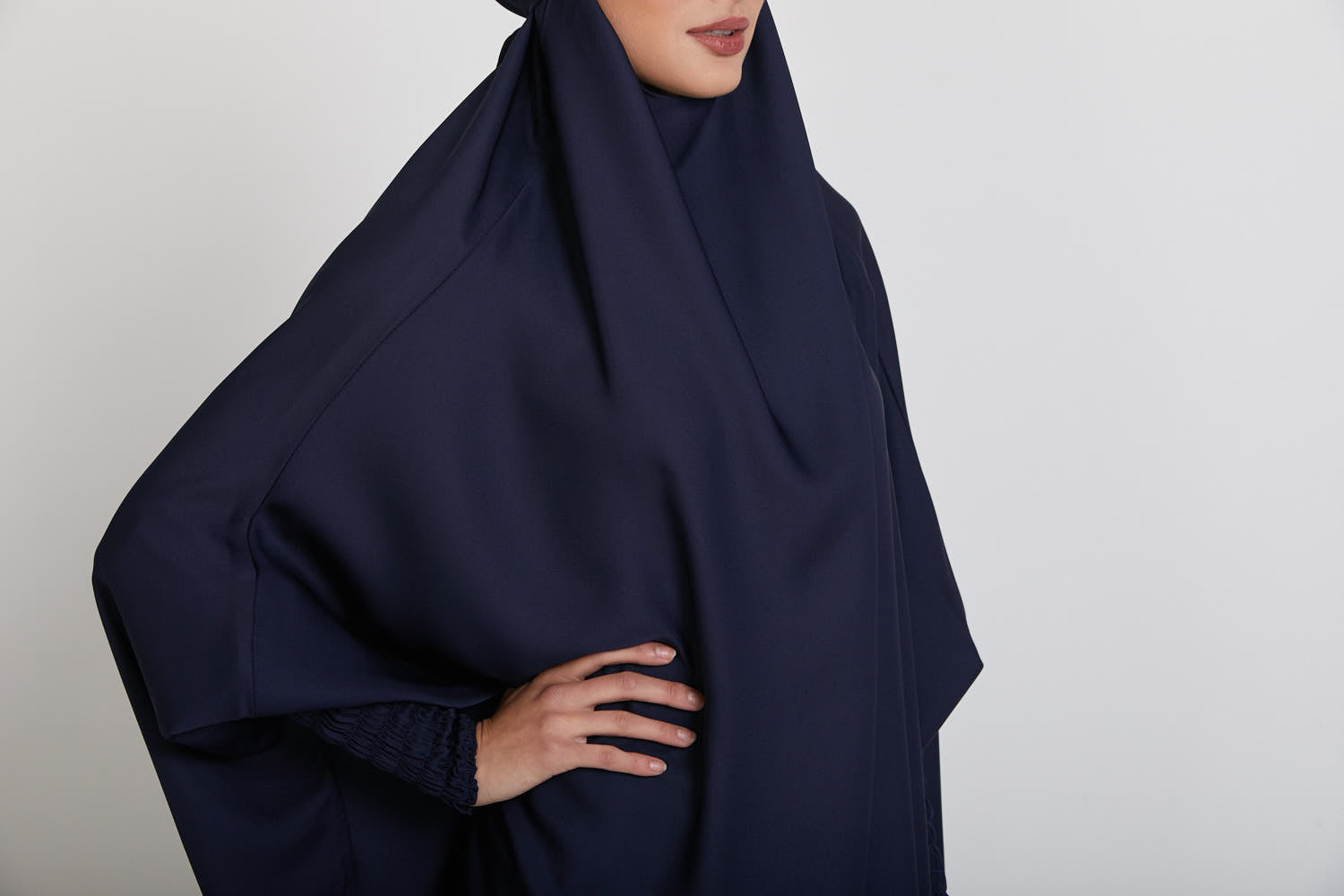 One Piece Full Length Jilbab Prayer Abaya - Royal Navy Blue Modest Islamic Dress for Women | Perfect for Daily Wear, Prayer & Special Occasions