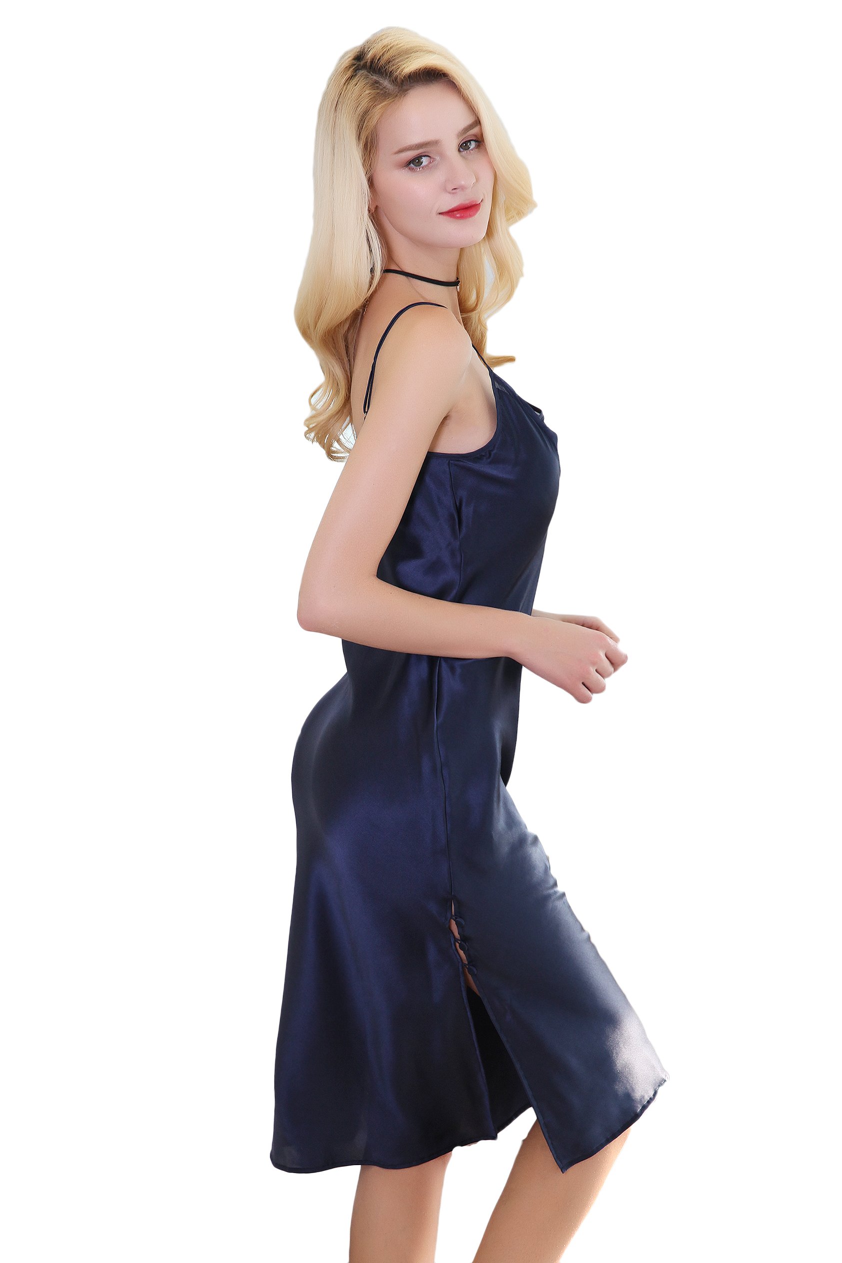 Silk Women's Long Nightgown - Spaghetti Strap Sleepwear for Women | Comfortable Summer Pajama Dress for Lounge & Bedtime