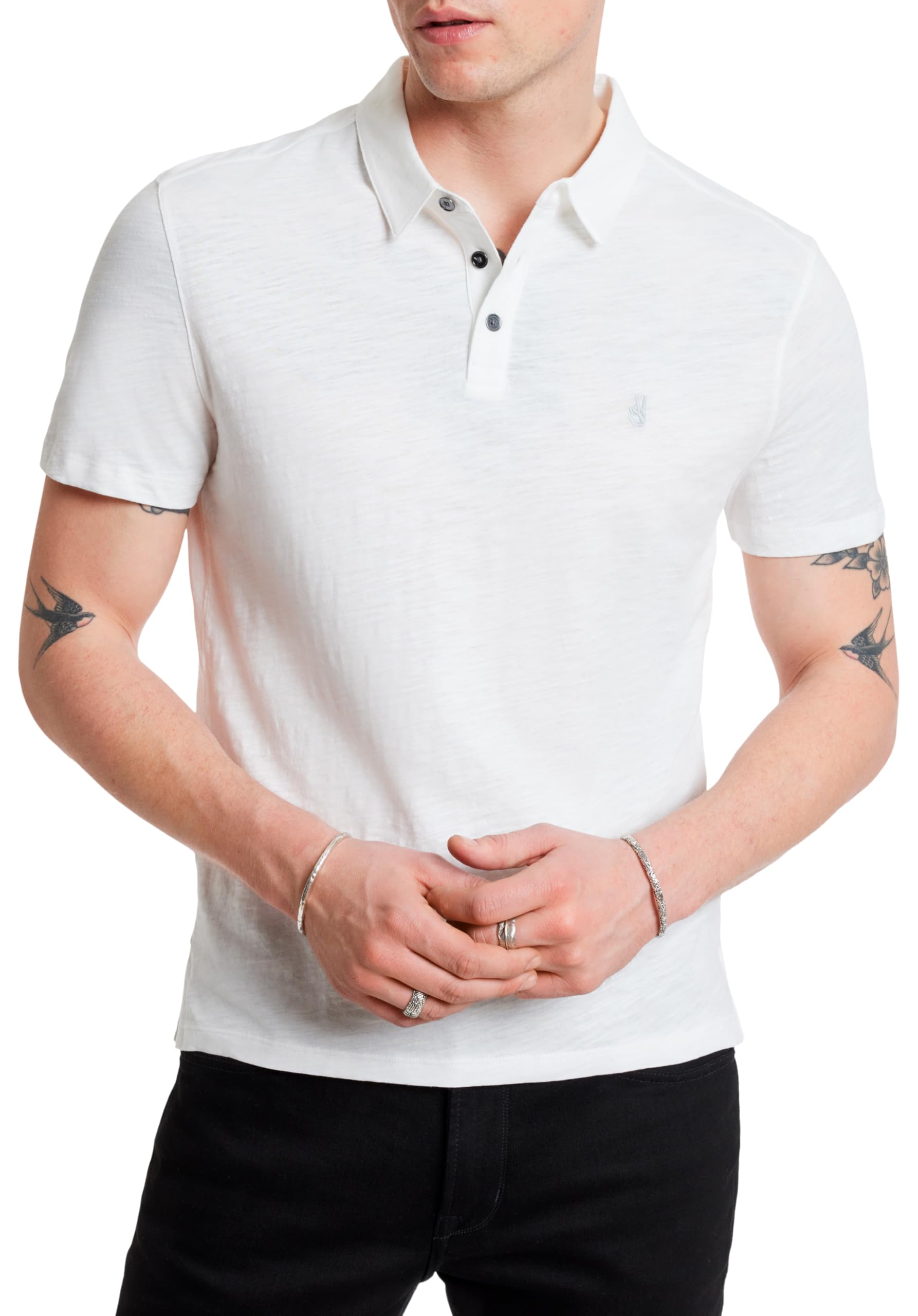 John Varvatos Men's Victor Polo Shirt - Premium Cotton Short Sleeve Casual & Business Wear for Men - Perfect for Office, Golf, and Everyday Outfits