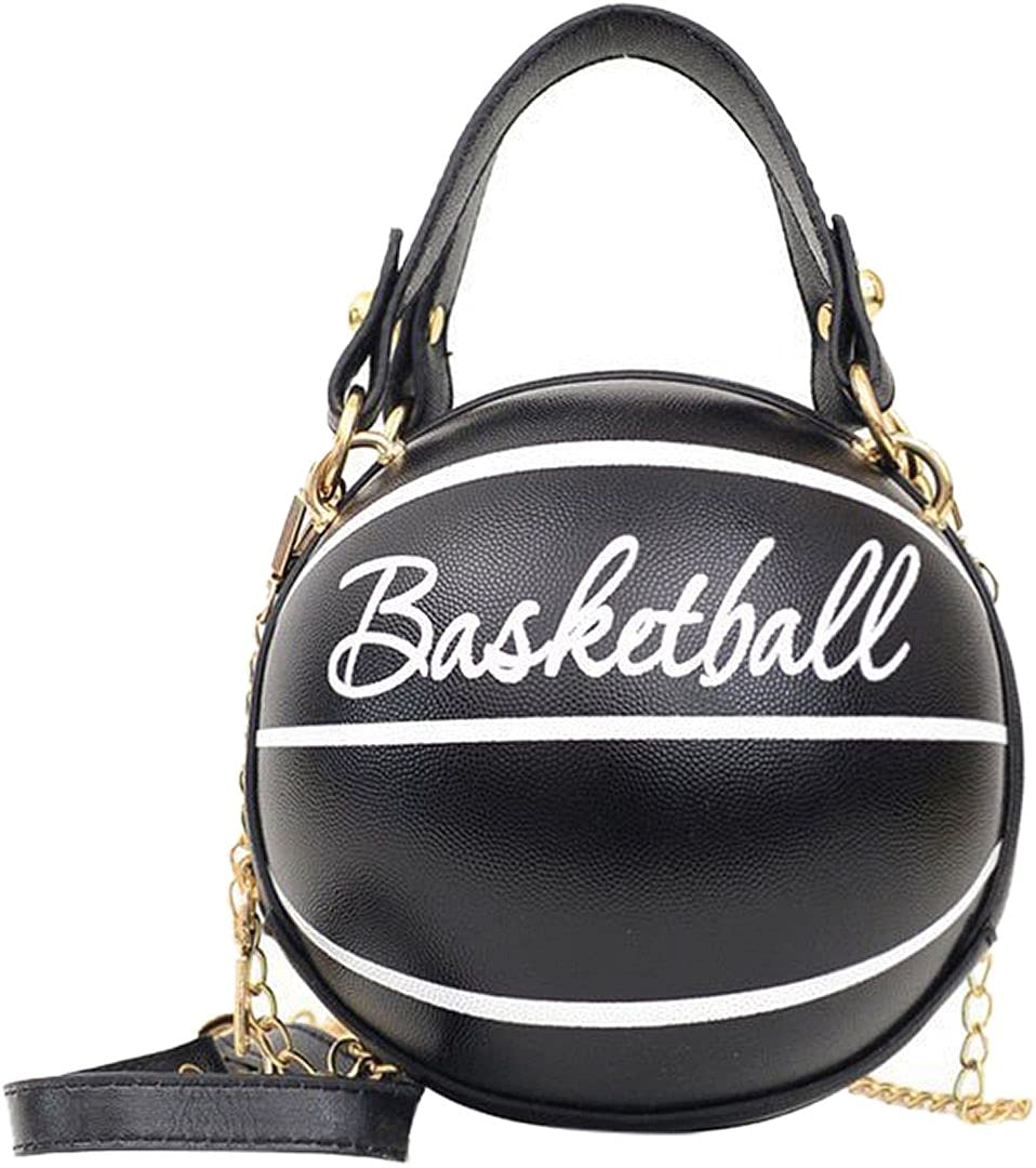 QZUnique Basketball Shaped Crossbody Bag - PU Leather Round Messenger Shoulder Purse for Women | Sporty Fashion Accessory for Game Day, Gym & Street Style
