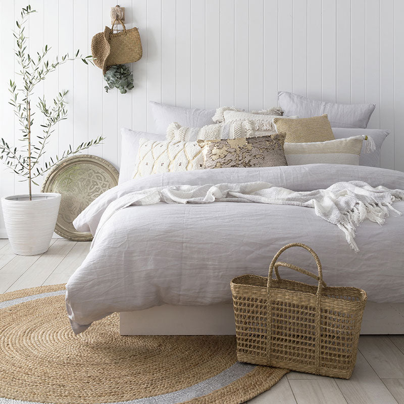 Premium 100% Linen Silver Quilt Cover Set - Queen Size Bedding for Luxurious Comfort | Perfect for Master Bedroom, Guest Room & Cozy Home Decor