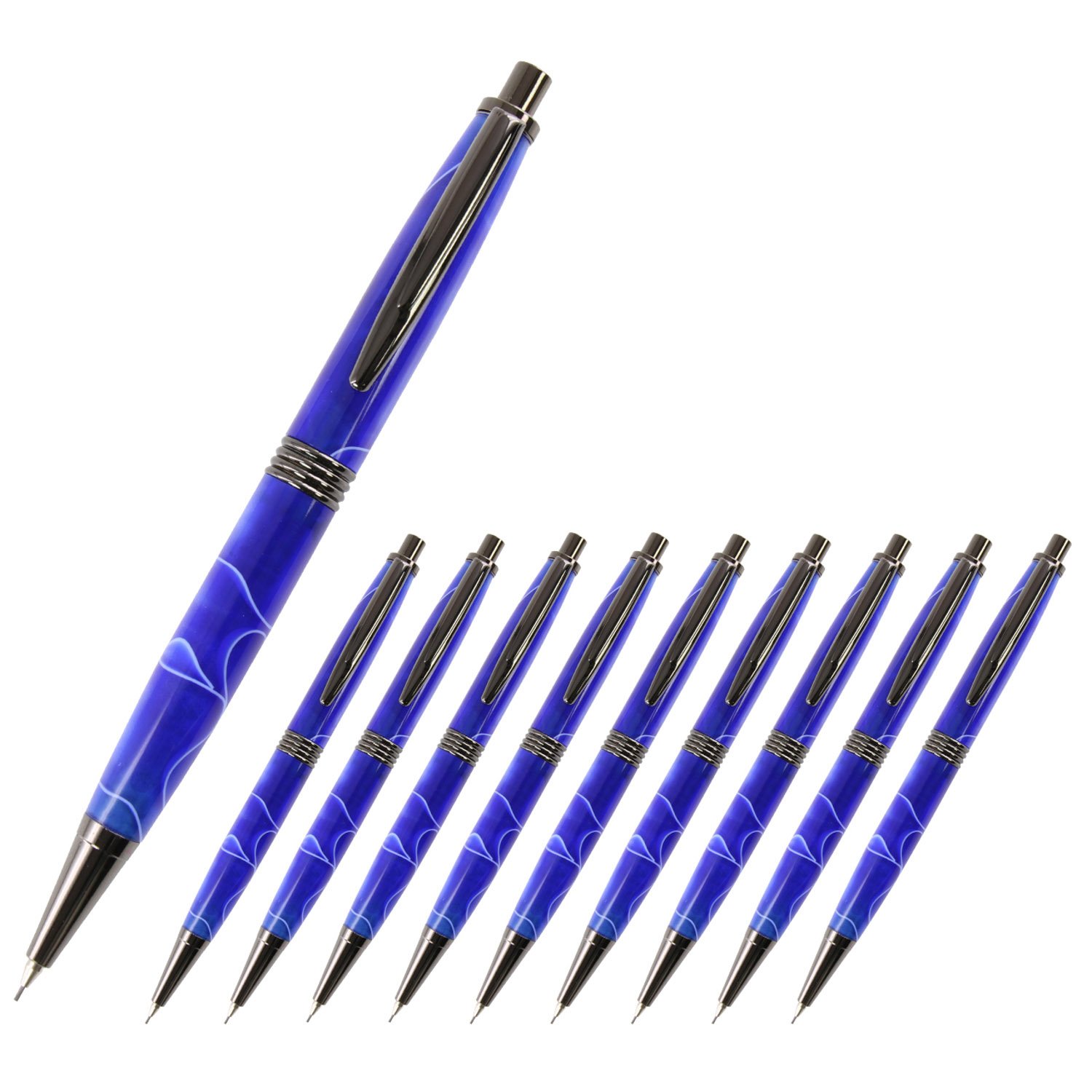 Premium Gun Metal Streamline Pencil Kit - 10 Pack for Office, School & Art Projects | Smooth Writing Mechanical Pencils for Professionals & Students