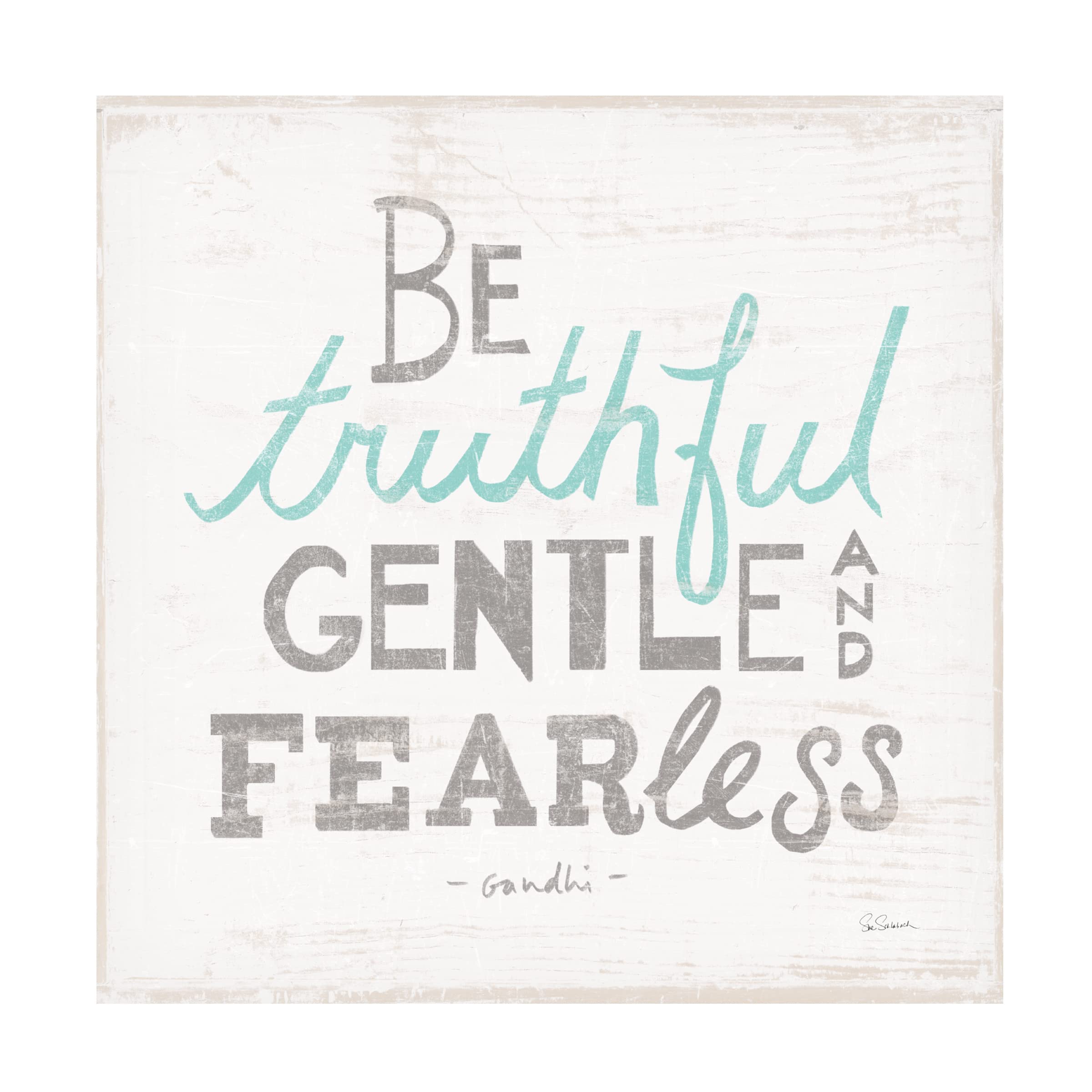 Trademark Fine Art 'Be Truthful Gray' Canvas Wall Art by Sue Schlabach - Modern Abstract Painting for Living Room, Bedroom & Office Decor