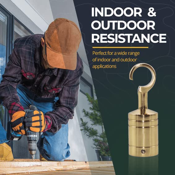 Heavy Duty Brass Rope Hook - 1 Inch, Weatherproof & Anti-Rust for Outdoor Use
