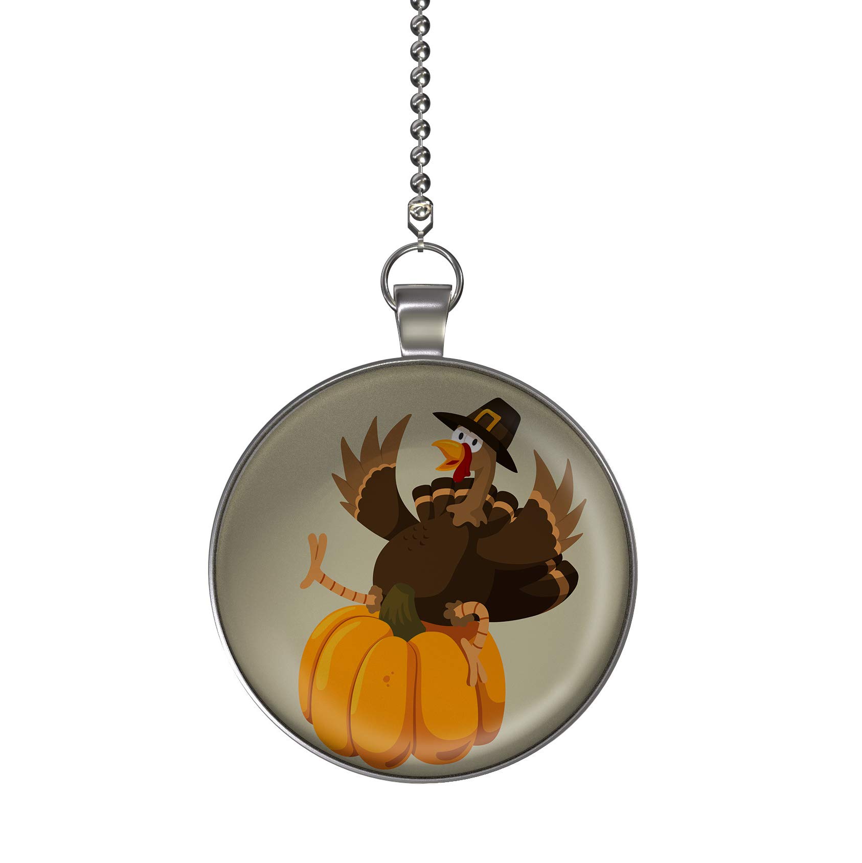 Thanksgiving Turkey Pumpkin Fan/Light Pull Pendant with Chain - Perfect for Holiday Home Decor & Seasonal Lighting Accessories