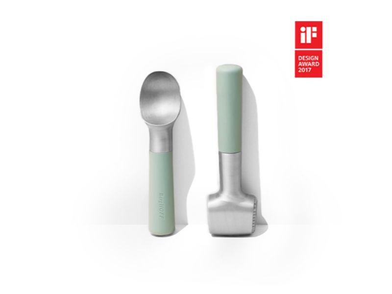 BergHOFF Leo 4-Piece Kitchen Tool Set in Mint Green - Essential Cooking Utensils for Baking, Mixing & Serving - Perfect for Home Chefs & Modern Kitchens