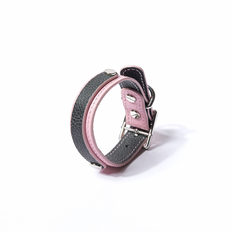 Premium Slim Flamingo Leather Dog Collar - Adjustable & Stylish Pet Accessory for Small to Medium Dogs - Perfect for Daily Walks, Training & Fashion Outfits