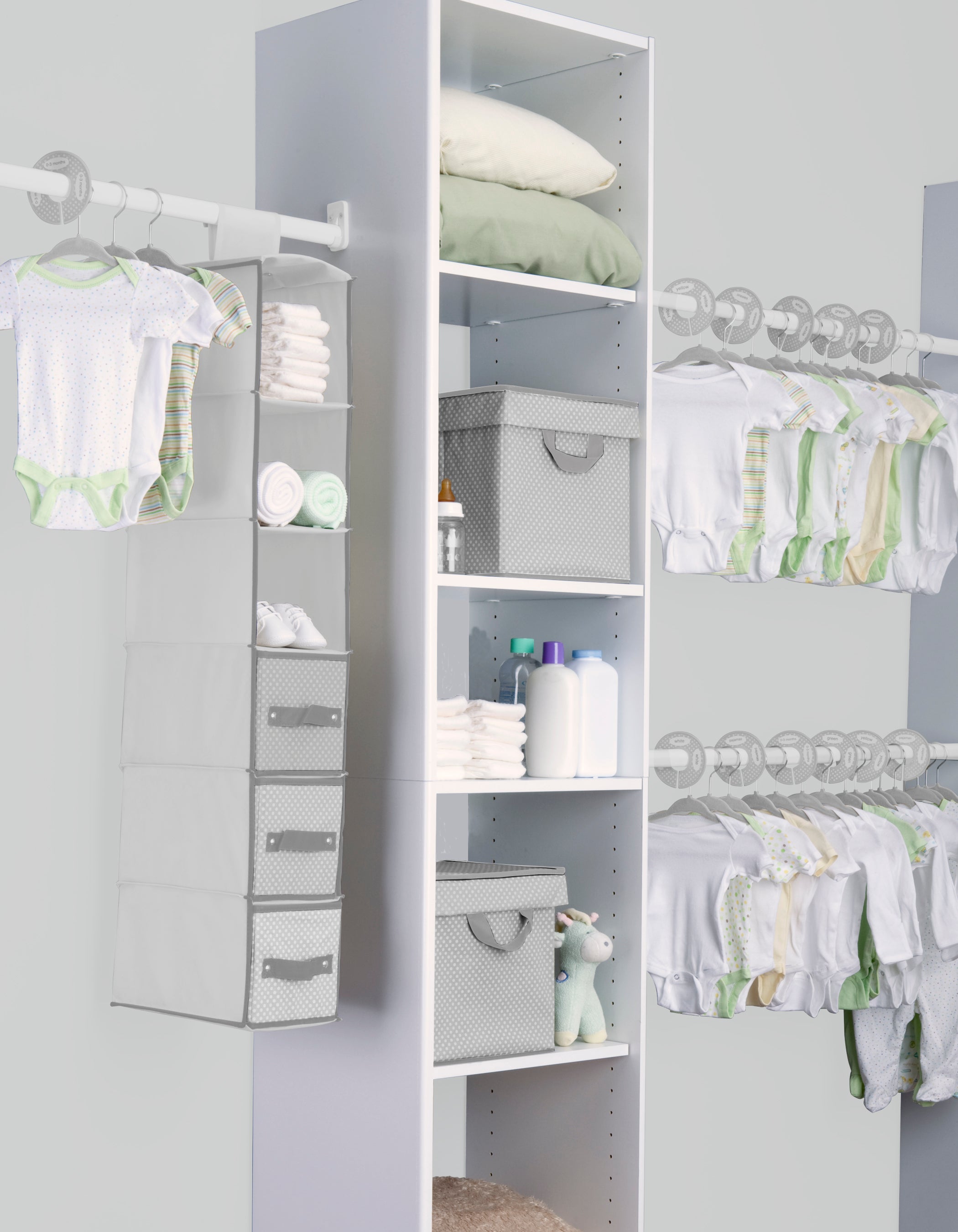 48-Piece Nursery Storage Organizer Set - Baby Clothes, Toys & Essentials Organizer for Nursery, Closet & Playroom Organization