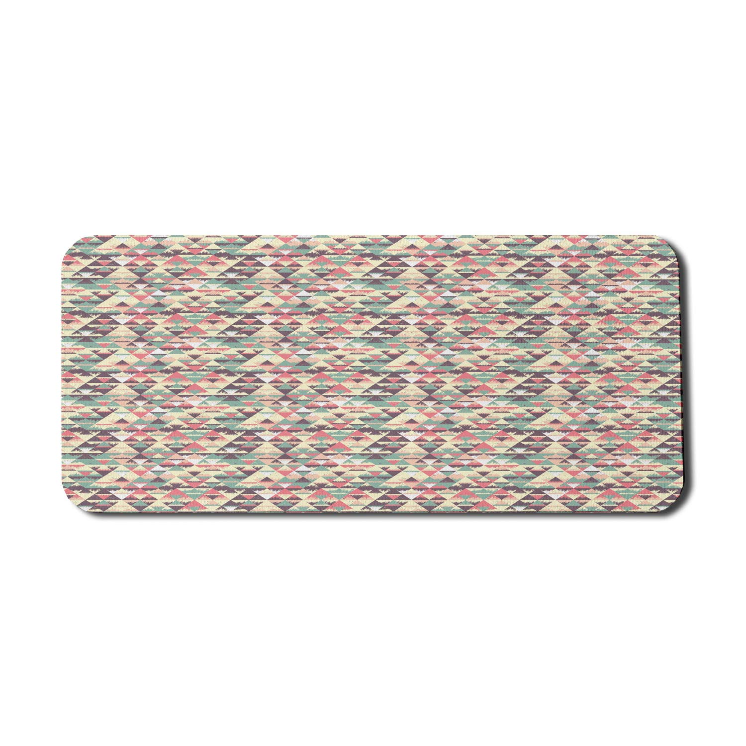 Ambesonne Abstract Computer Mouse Pad - Geometric Grunge Style with Cracked Triangle Design, Non-Slip Rubber Base, Extra Large 35
