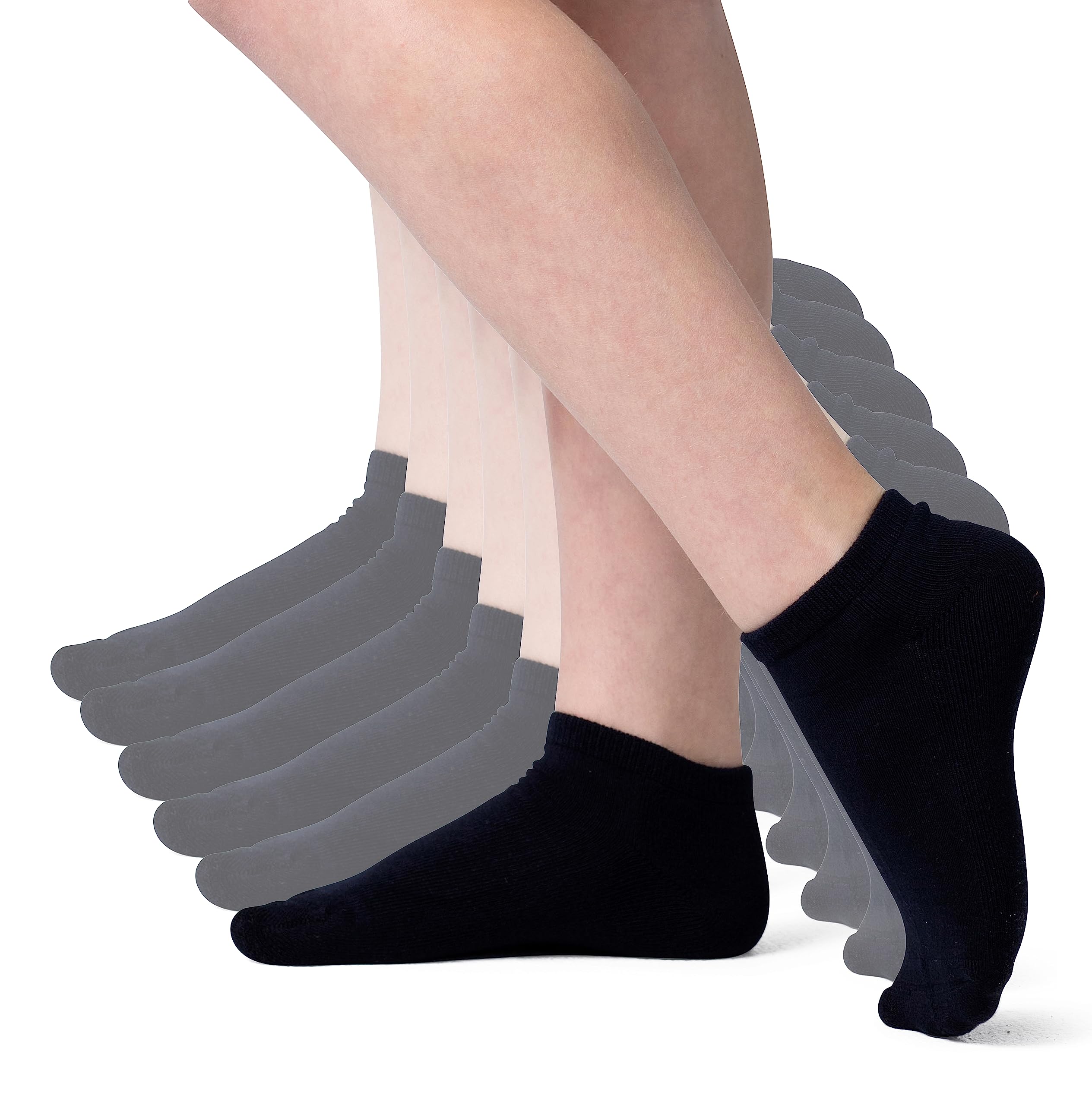 **Silky Toes Kids Bamboo Athletic Seamless Ankle Socks with Cushion - 3 or 6 Pairs No Show Socks for Boys & Girls - Breathable, Soft & Comfortable for Sports, School & Everyday Wear**