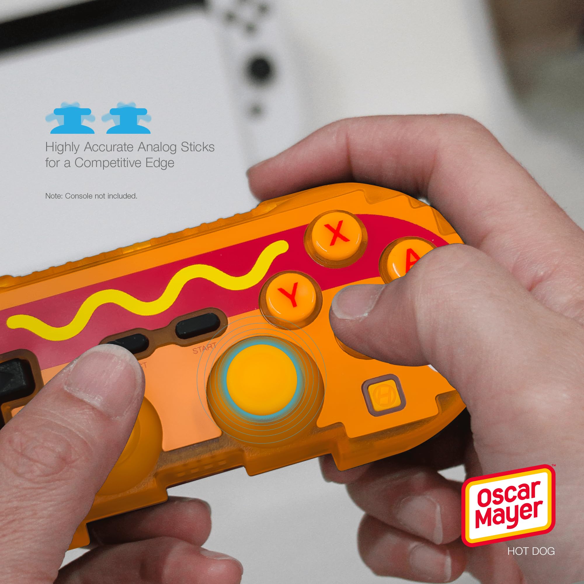 Hyperkin Limited Edition Pixel Art Bluetooth Controller - Officially Licensed Oscar Mayer Hot Dog Edition for Nintendo Switch, PC, Mac, Android & iOS - Retro Gaming Accessory for Parties & Collectors