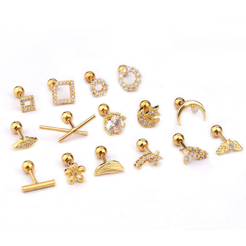 16G Cartilage Butterfly Helix Conch Stud Earrings - Stainless Steel Body Jewelry for Women | HSPJ1919 | Perfect for Piercing, Daily Wear & Special Occasions