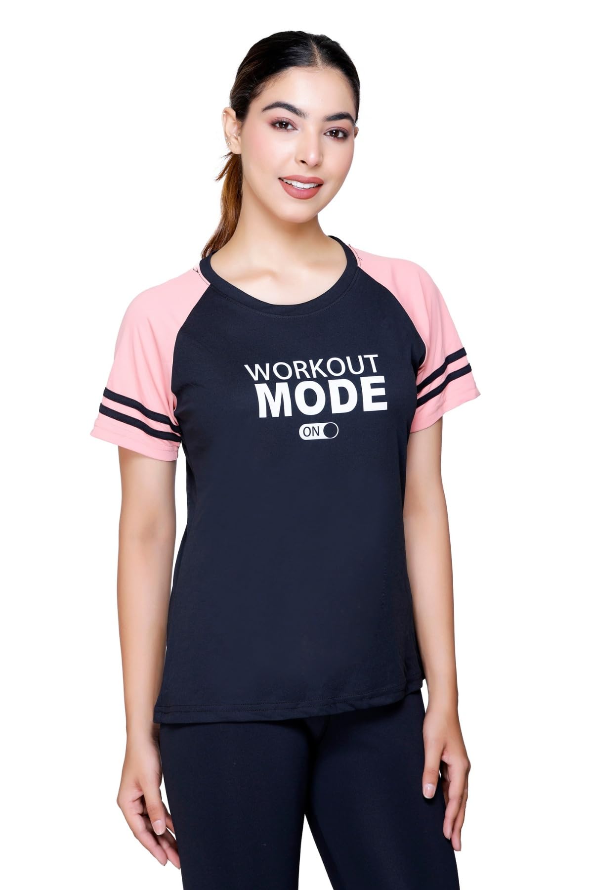White Moon Women's Printed Polyester Dry Fit Western Shirts & T-Shirts - Quick Drying Breathable Workout Tops for Gym, Yoga & Outdoor Activities