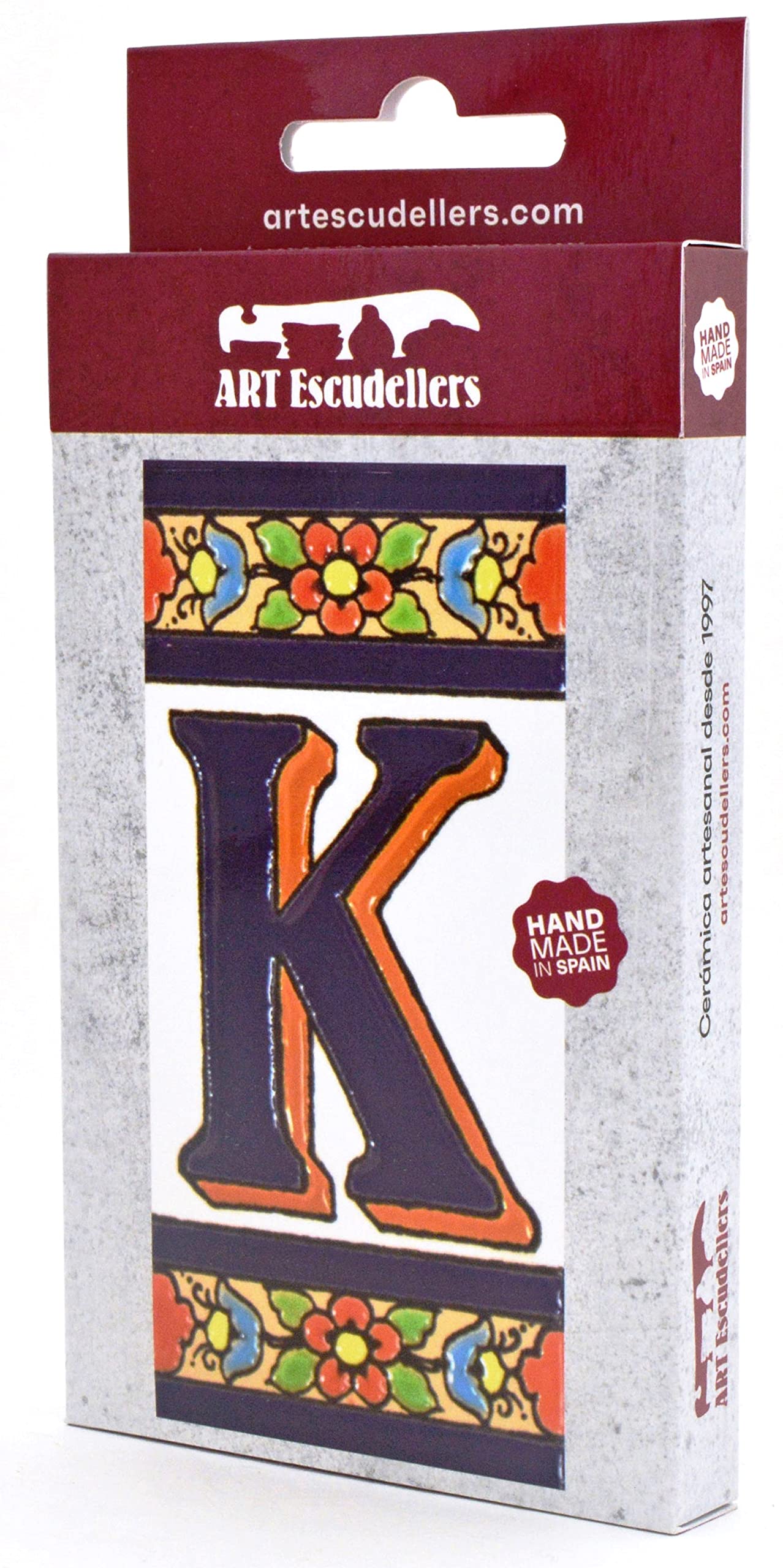 4 Inch Handpainted House Letter Tiles - Custom Address Signs, House Numbers & Names - Flores Mediano Design (4.29
