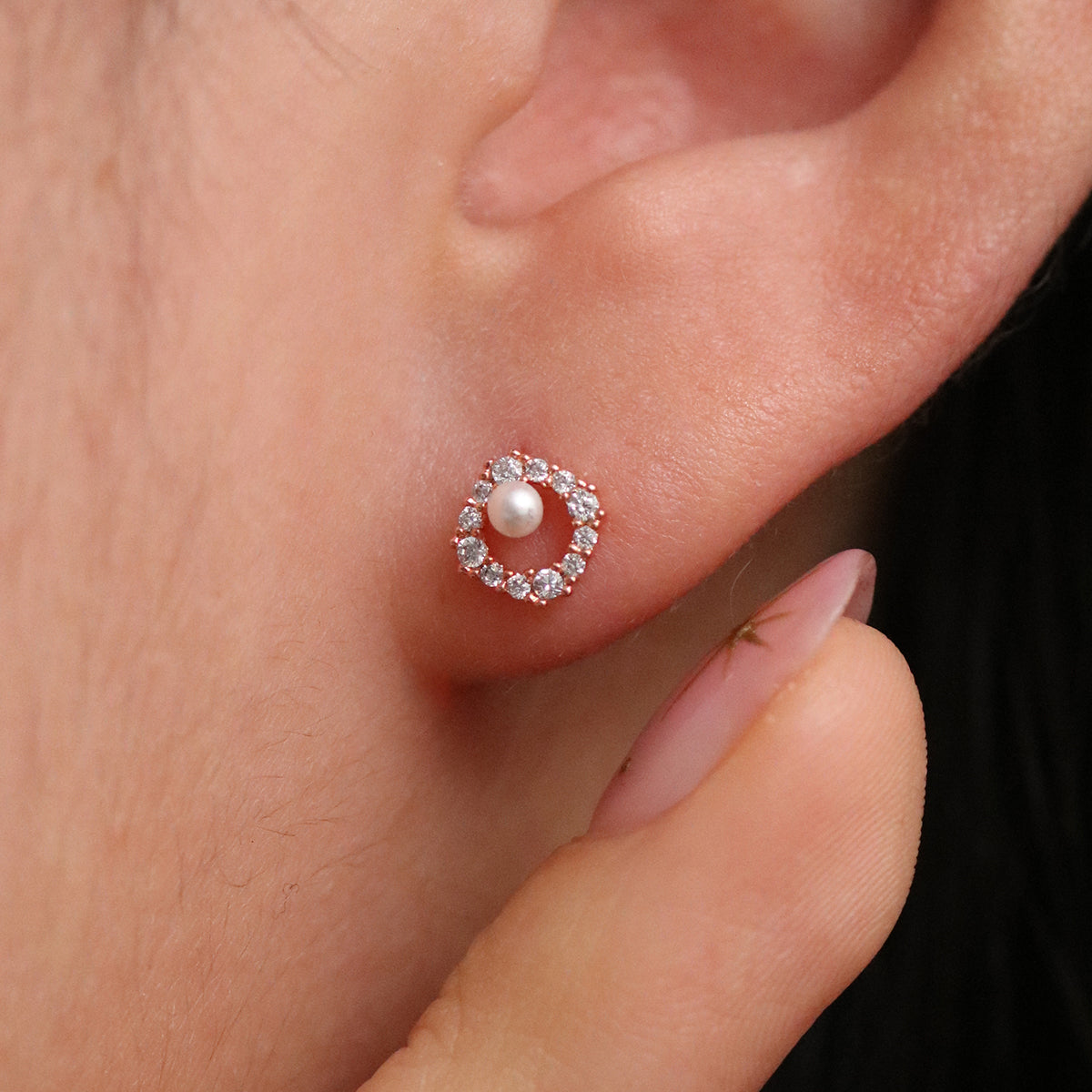 Elegant Cubic Circle Pearl Earrings for Women - Dainty & Stylish Jewelry Gift for Wedding, Party & Everyday Wear