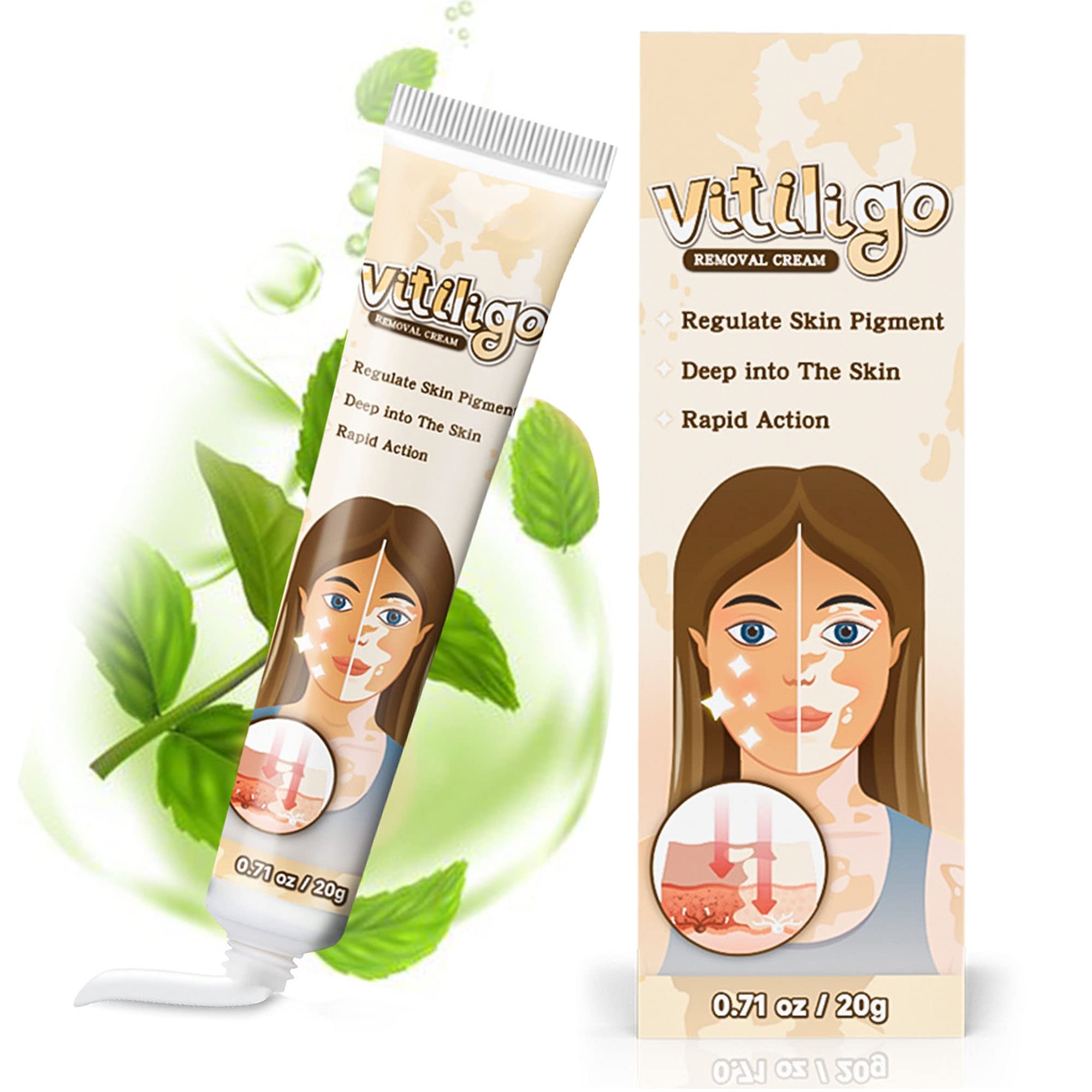 Natural Vitiligo Treatment Cream for Skin Pigmentation - Improves White Spots & Repigmentation | Safe for All Skin Types | Daily Skincare for Face & Body