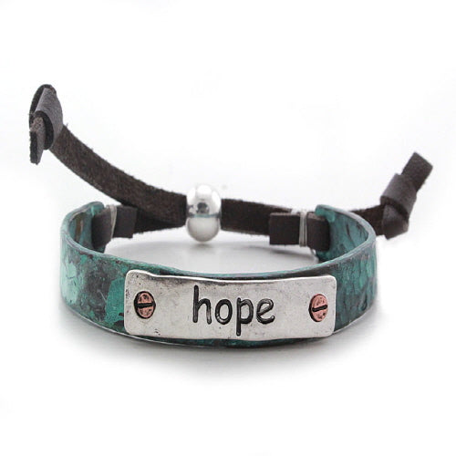 Hope Cuff Bracelet for Women - Elegant Adjustable Bangle with PTMT Charm - Perfect for Everyday Wear, Gift Giving & Special Occasions