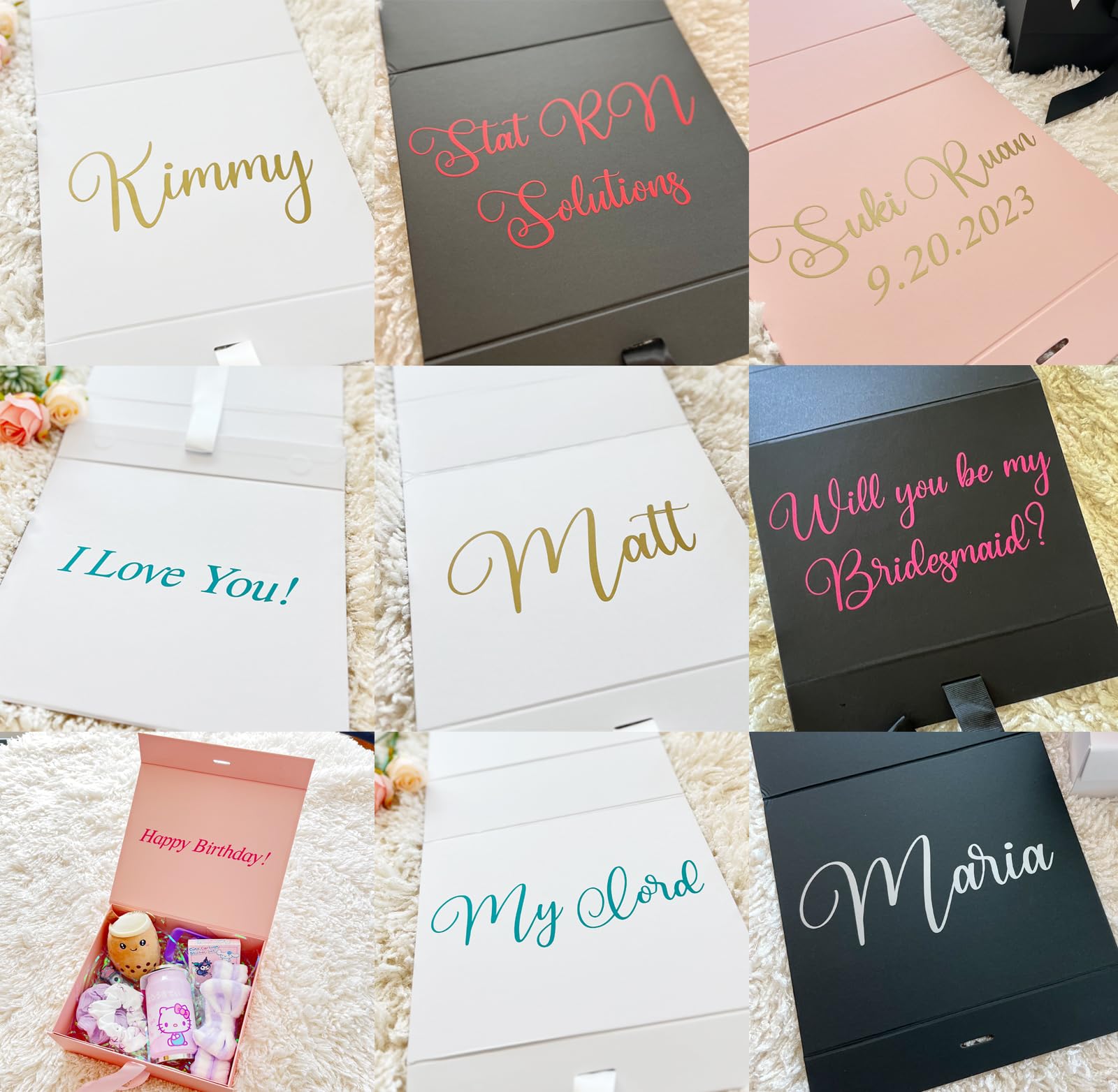 Custom Bridesmaid Proposal Gift Box with Magnetic Lid & Ribbon Finish - Personalized Present for Mother's Day, Birthday, Valentine's Day - Made in USA - Perfect for Wedding Party Favors & Special Occasion Gifting