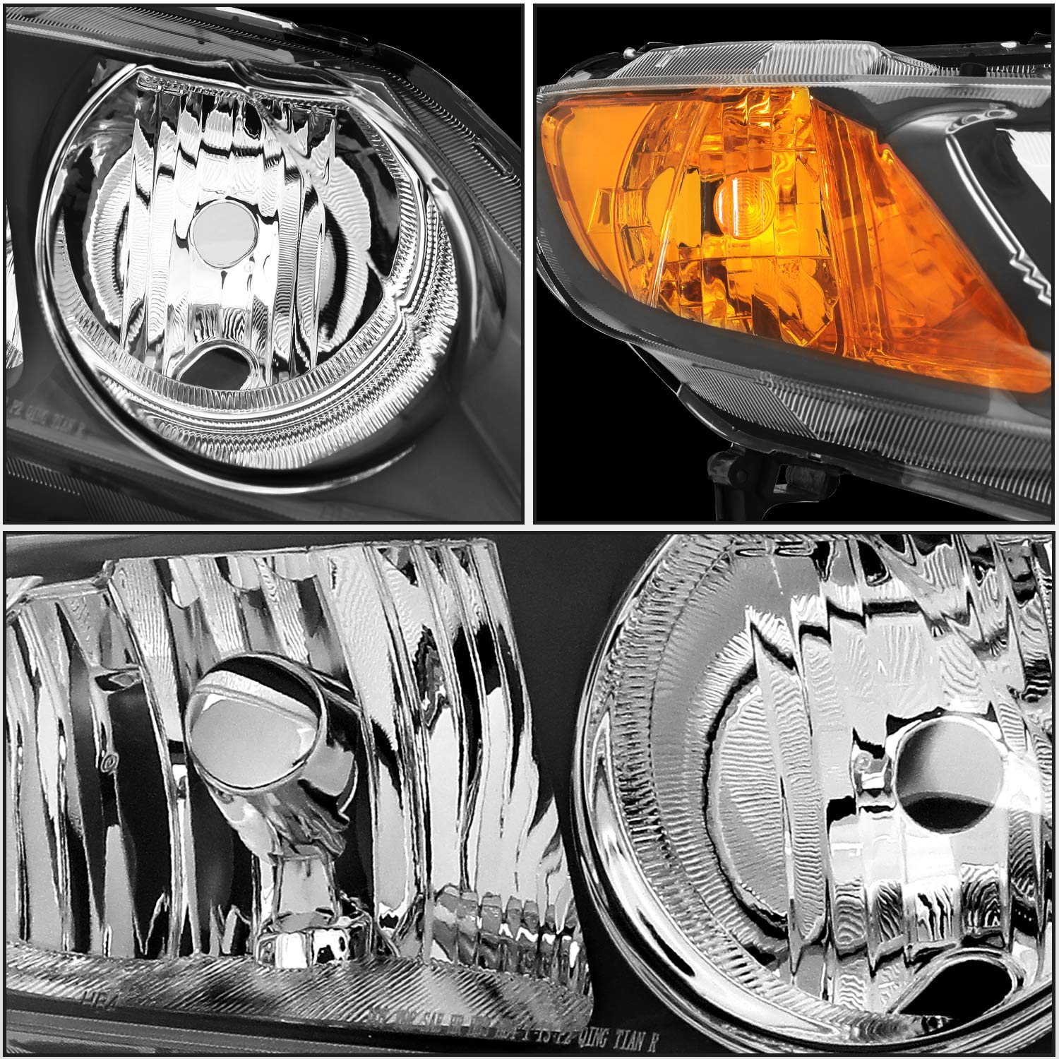 ECCPP Replacement Headlight Assembly for Honda Civic 2006-2011 - Driver & Passenger Side - High Performance LED Headlights for Night Driving & Foggy Conditions