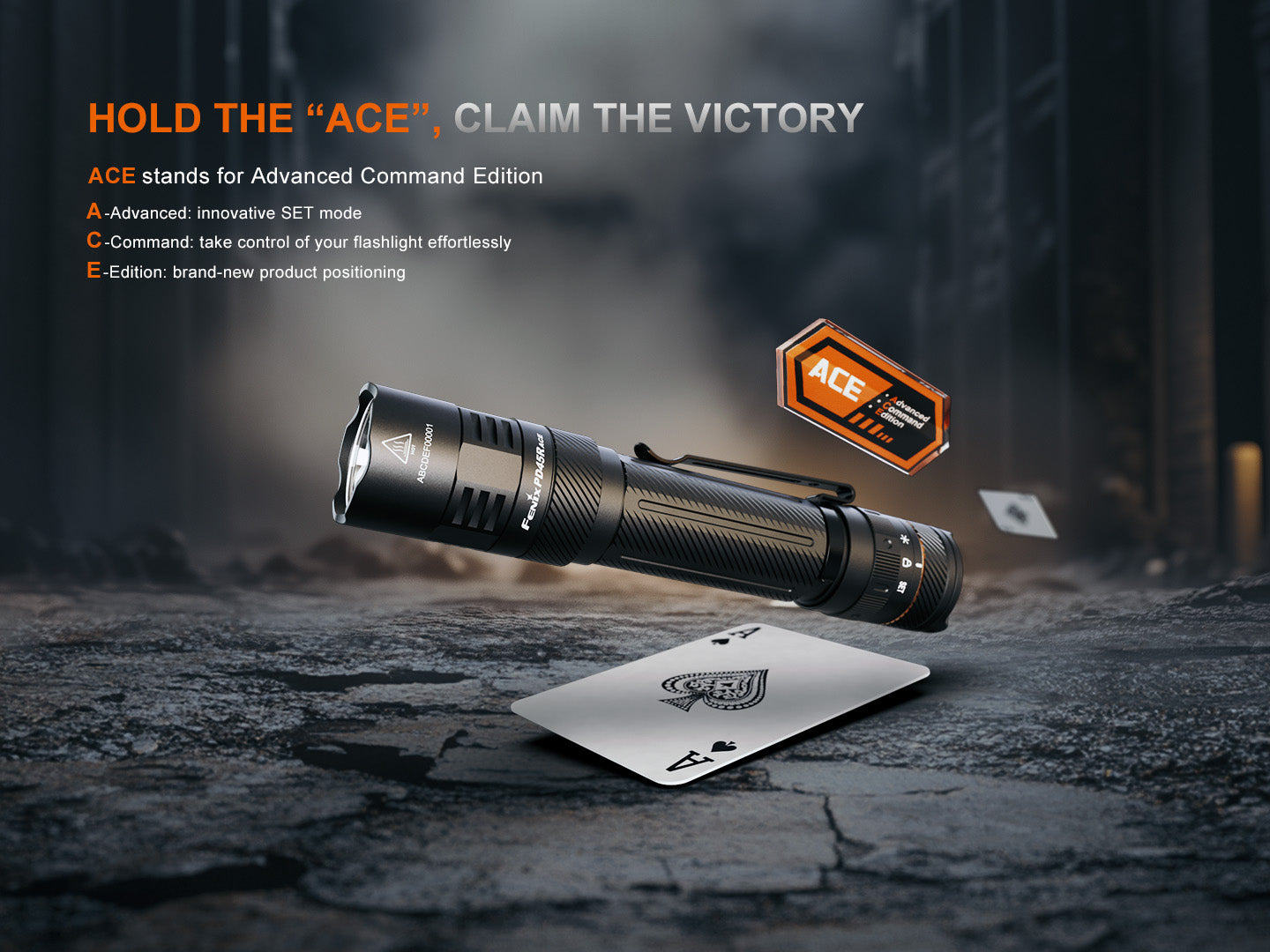 Fenix PD45R ACE Multi Mode Tactical Flashlight - 2000 Lumens, Rechargeable, IP68 Waterproof - Perfect for Camping, Hiking, Emergency & Outdoor Adventures