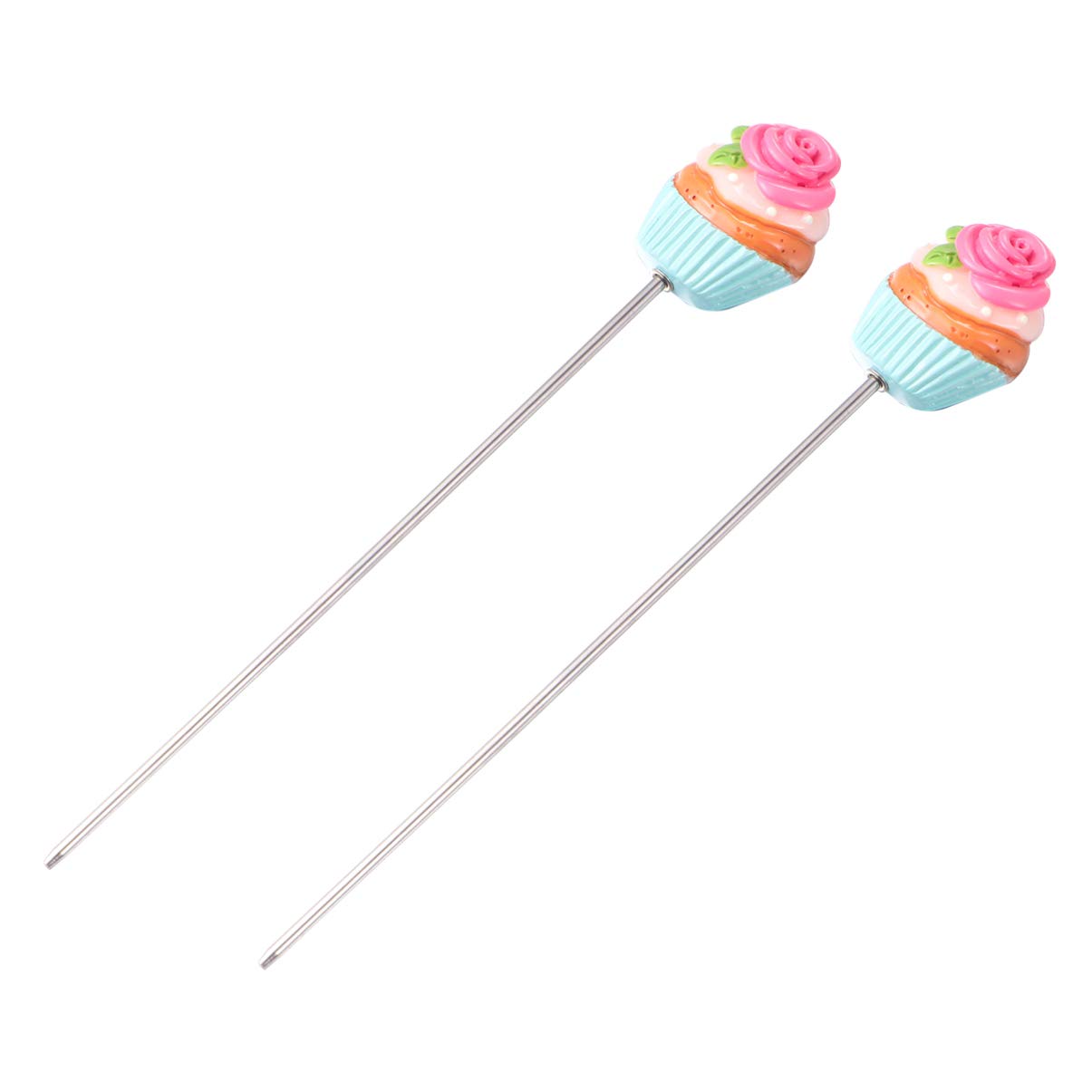 Hemoton 2-Piece Stainless Steel Cake Testers - Cake Probe Skewer Sticks for Baking, Perfect for Cakes, Bread, Pastry, Biscuits, Cookies & Muffins - Essential Baking & Cooking Tools (Blue) - Ideal for Home Bakers & Professional Chefs
