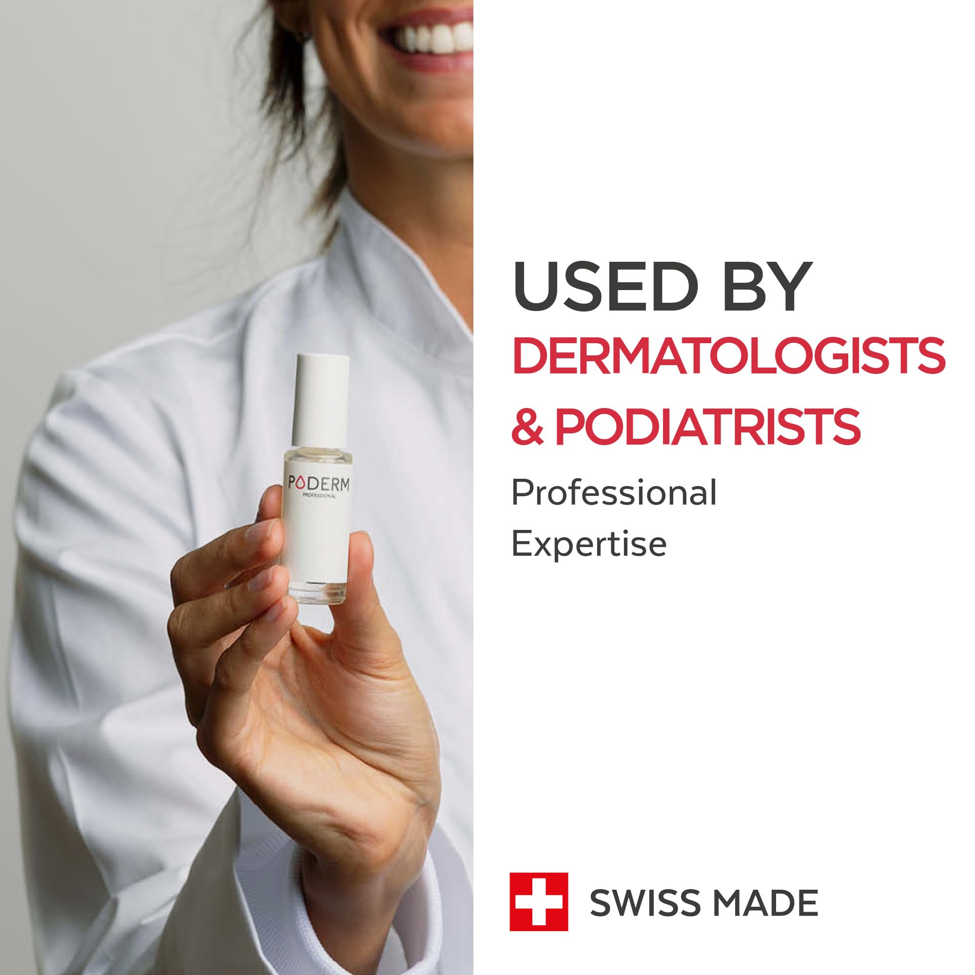 Poderm 100% Natural Nail Repair Treatment – Hydrating & Exfoliating Formula for Damaged, Split & Weak Nails – Swiss-Made Nail Strengthener & Cuticle Care – Perfect for Salon Visits, Home Manicures & Brittle Nail Recovery